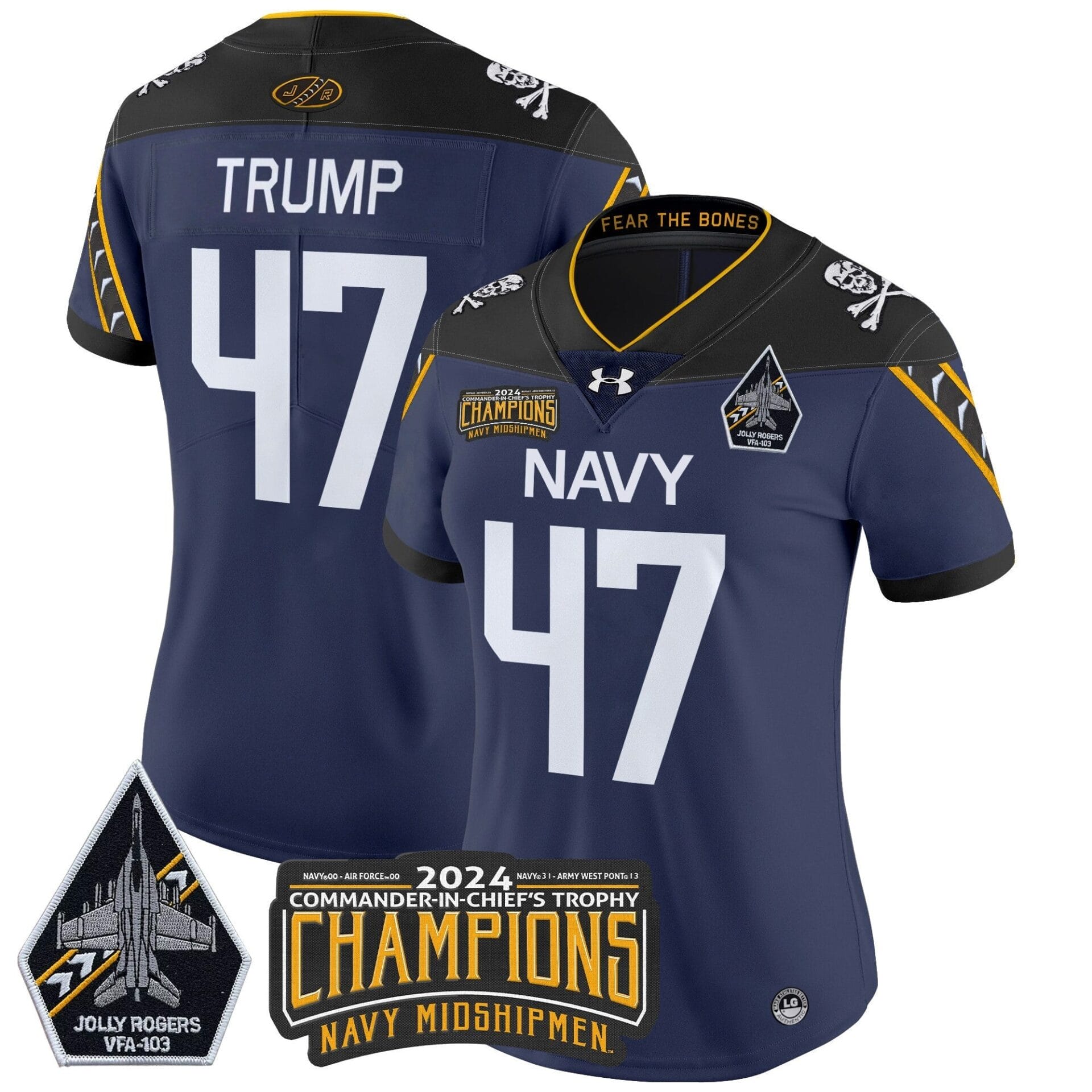Navy Midshipmen 2024 Commander-In-Chief's Trophy Champions Patch Vapor Limited Jersey - All Stitched - Image 37