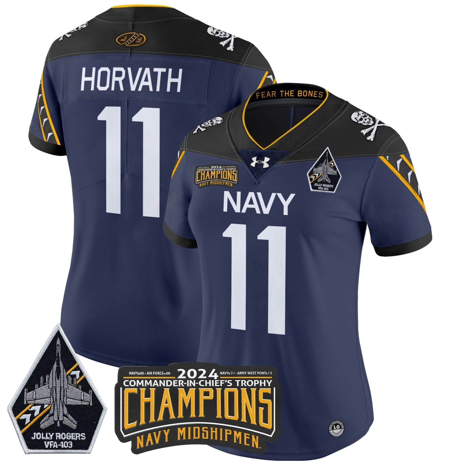 Navy Midshipmen 2024 Commander-In-Chief's Trophy Champions Patch Vapor Limited Jersey - All Stitched - Image 31