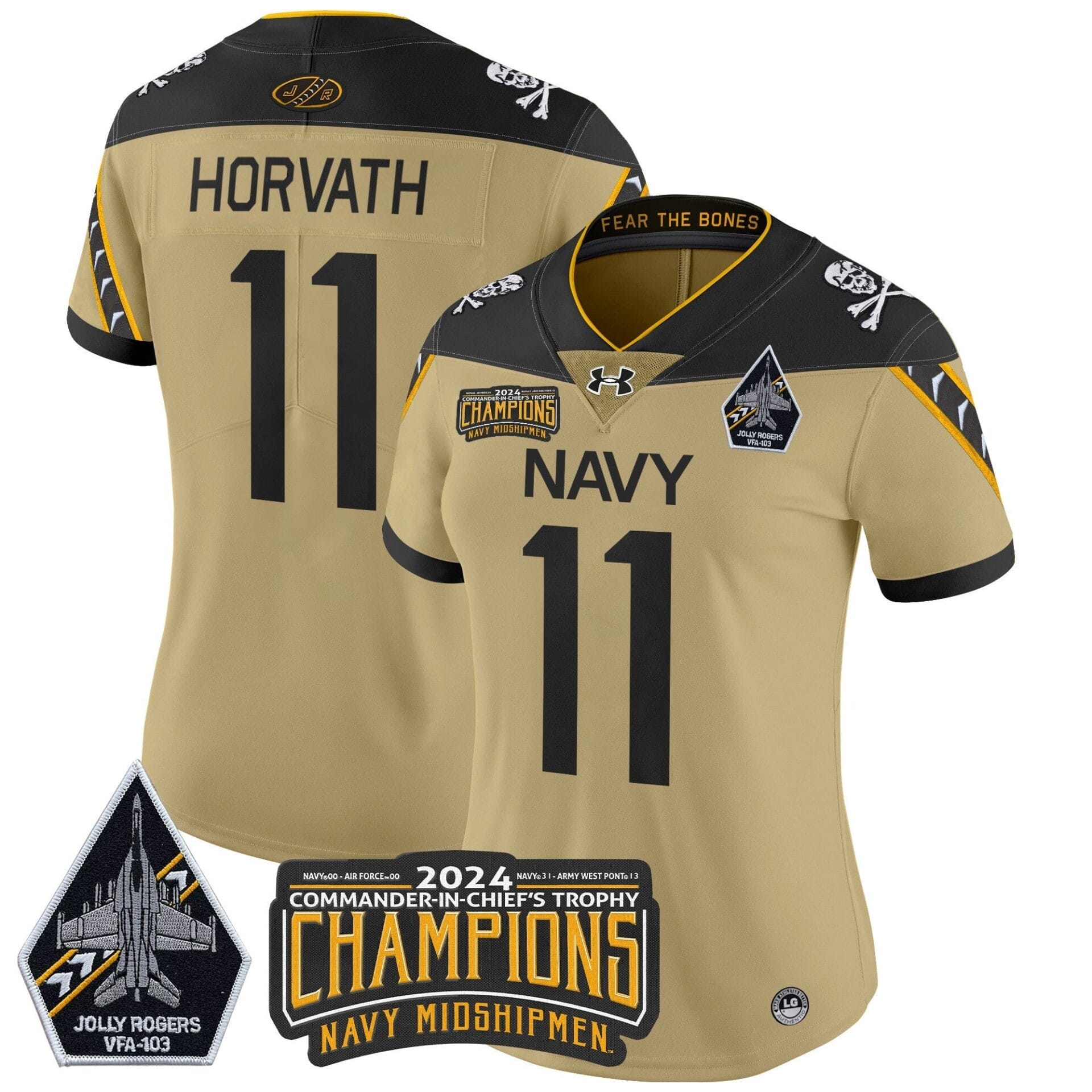 Navy Midshipmen 2024 Commander-In-Chief's Trophy Champions Patch Vapor Limited Jersey - All Stitched - Image 41