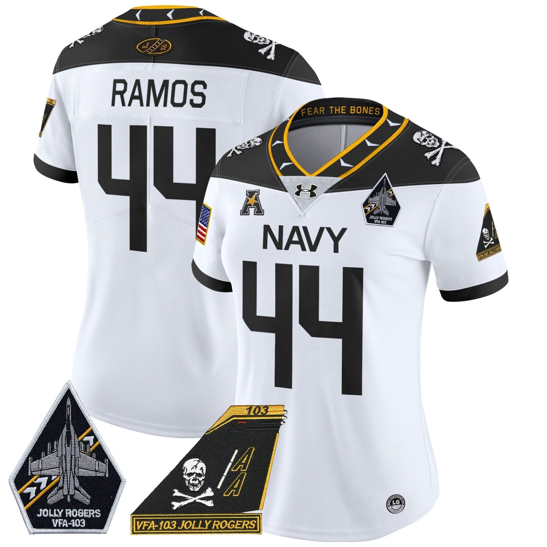 Navy Midshipmen 2024 Jolly Rogers Patch Vapor Limited Jersey - All Stitched - Image 3