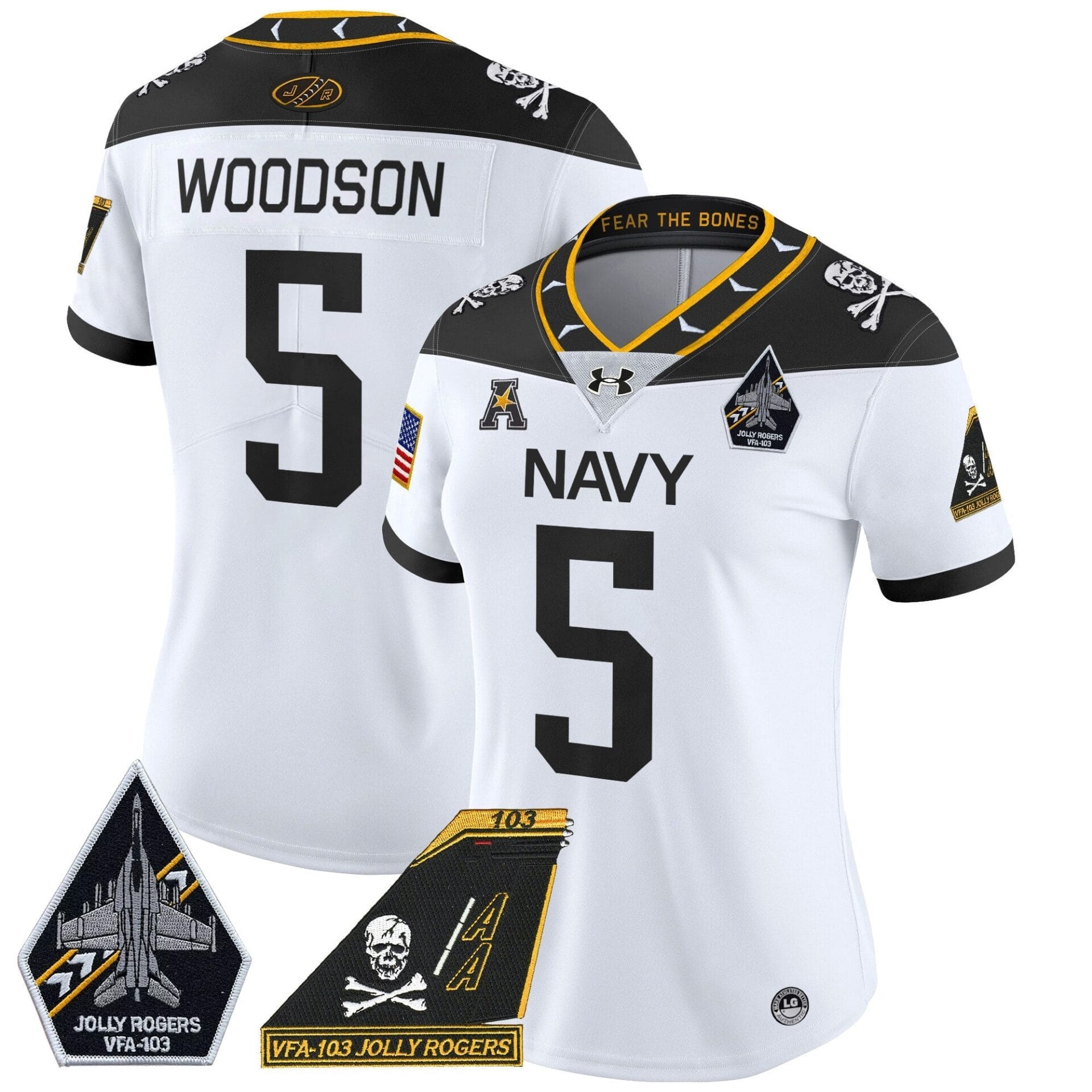 Navy Midshipmen 2024 Jolly Rogers Patch Vapor Limited Jersey - All Stitched - Image 4