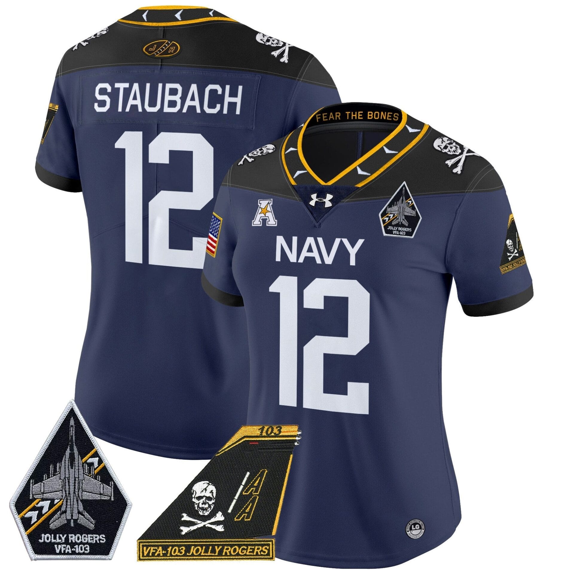 Navy Midshipmen 2024 Jolly Rogers Patch Vapor Limited Jersey - All Stitched - Image 35