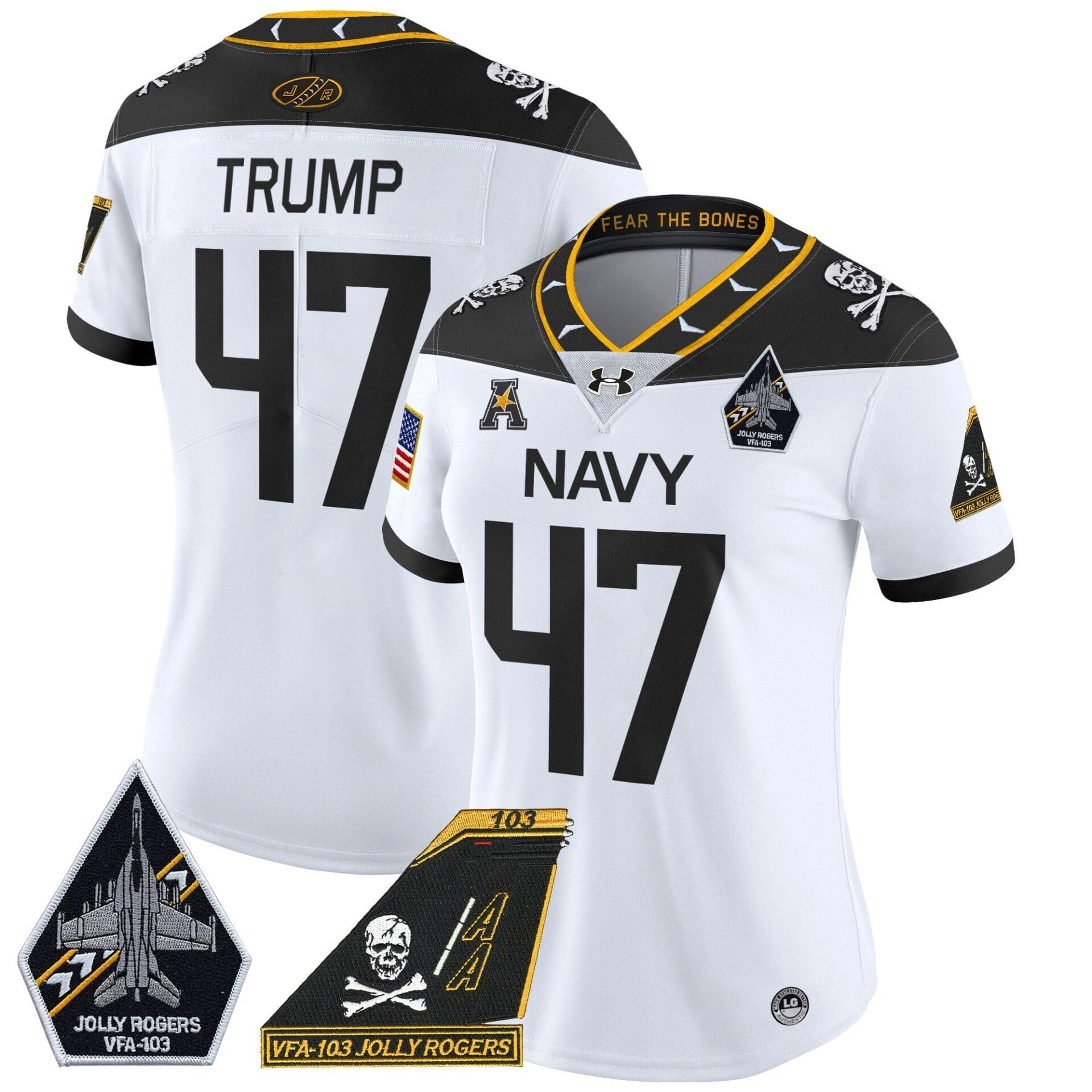 Navy Midshipmen 2024 Jolly Rogers Patch Vapor Limited Jersey - All Stitched - Image 7