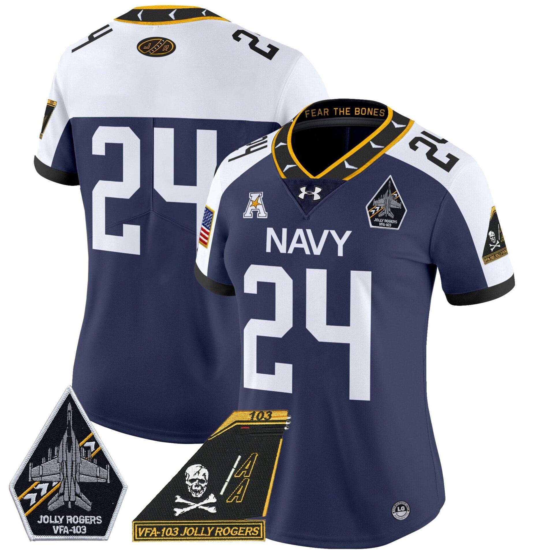 Navy Midshipmen 2024 Jolly Rogers Patch Vapor Limited Jersey - All Stitched - Image 18
