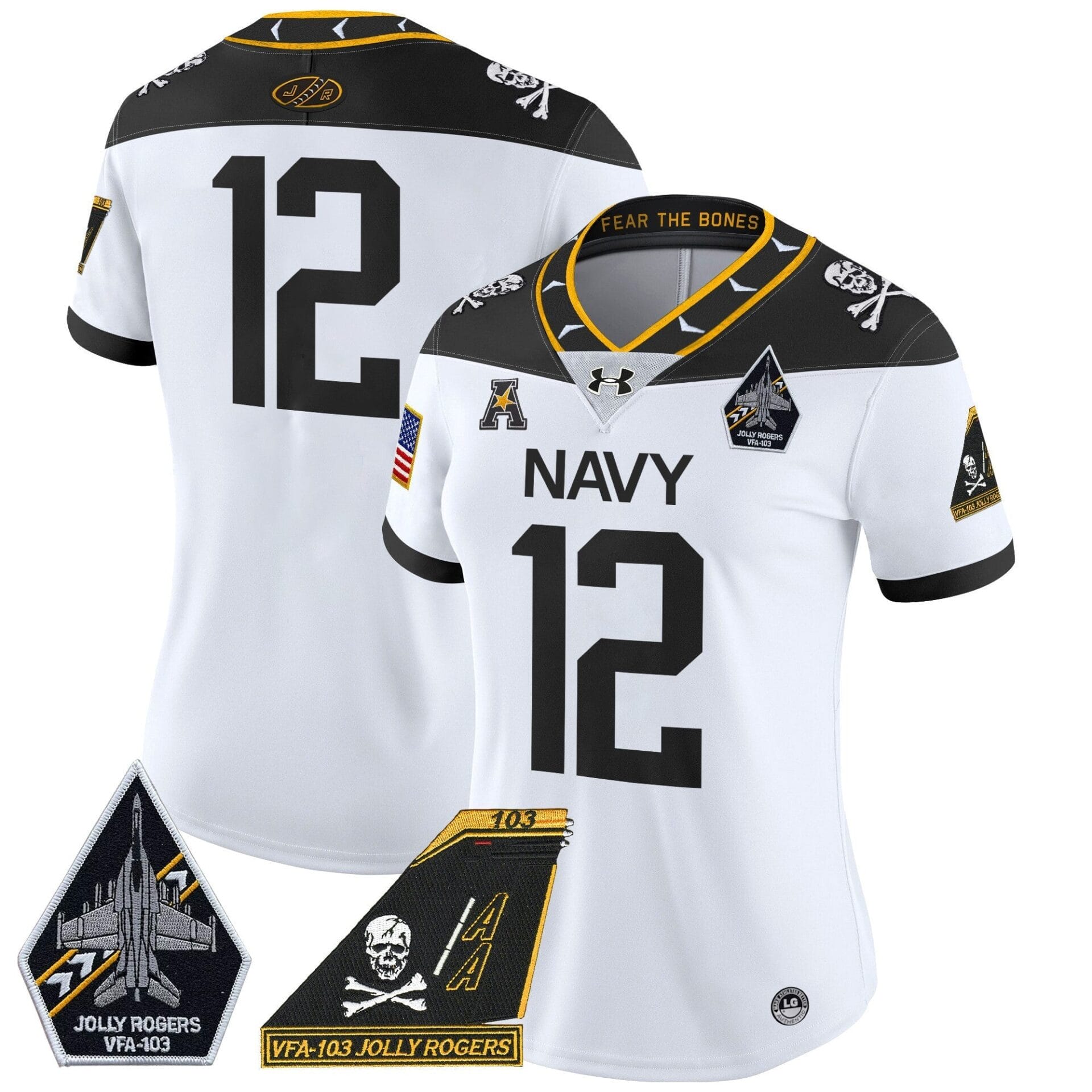 Navy Midshipmen 2024 Jolly Rogers Patch Vapor Limited Jersey - All Stitched - Image 10