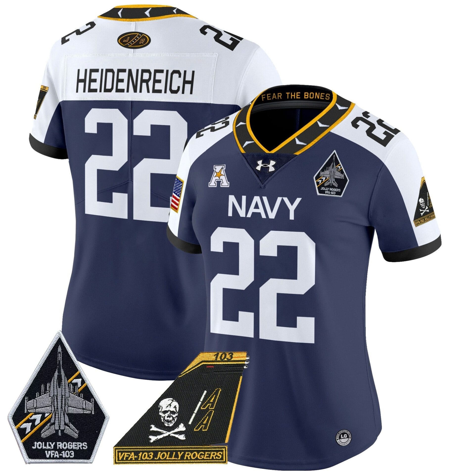 Navy Midshipmen 2024 Jolly Rogers Patch Vapor Limited Jersey - All Stitched - Image 12