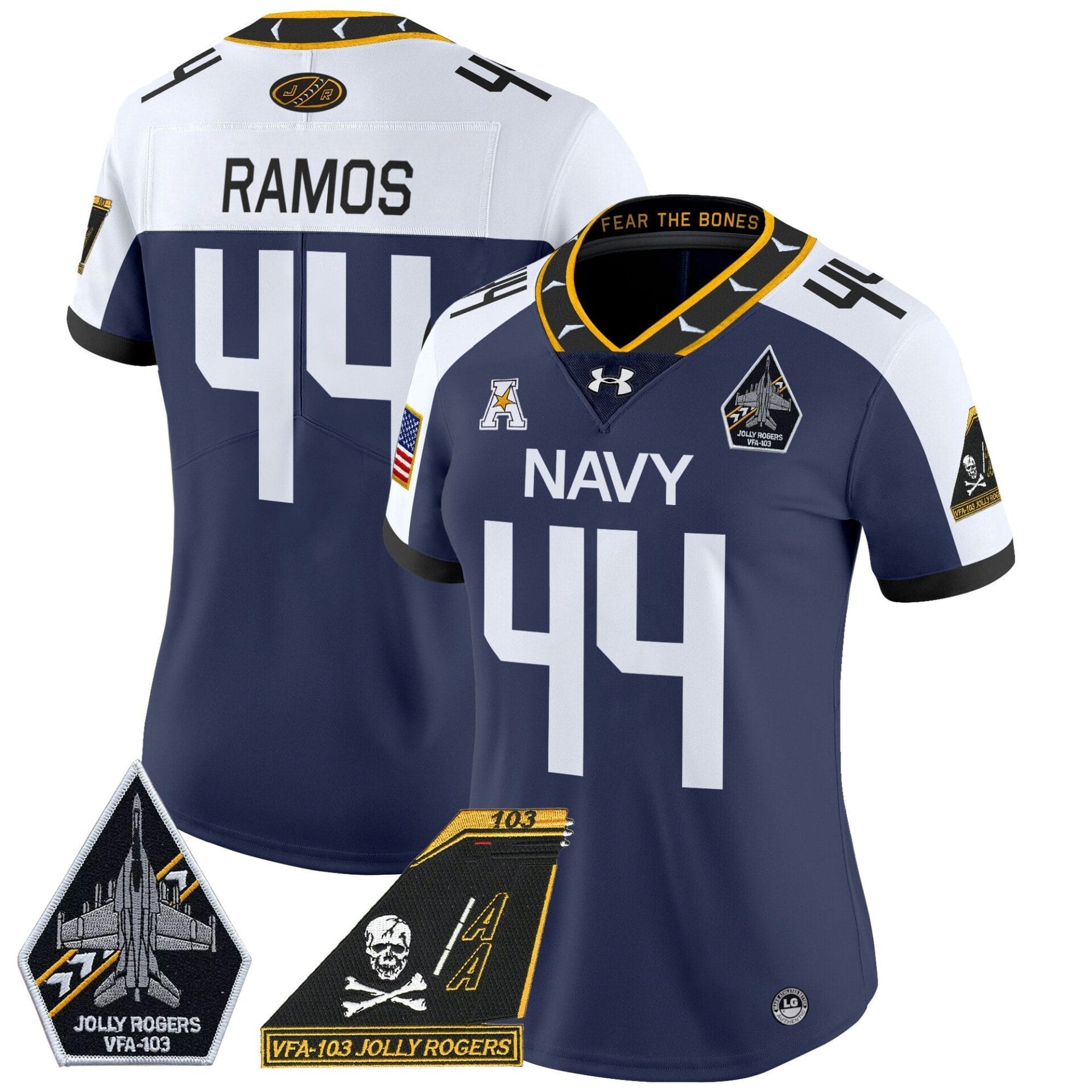 Navy Midshipmen 2024 Jolly Rogers Patch Vapor Limited Jersey - All Stitched - Image 13