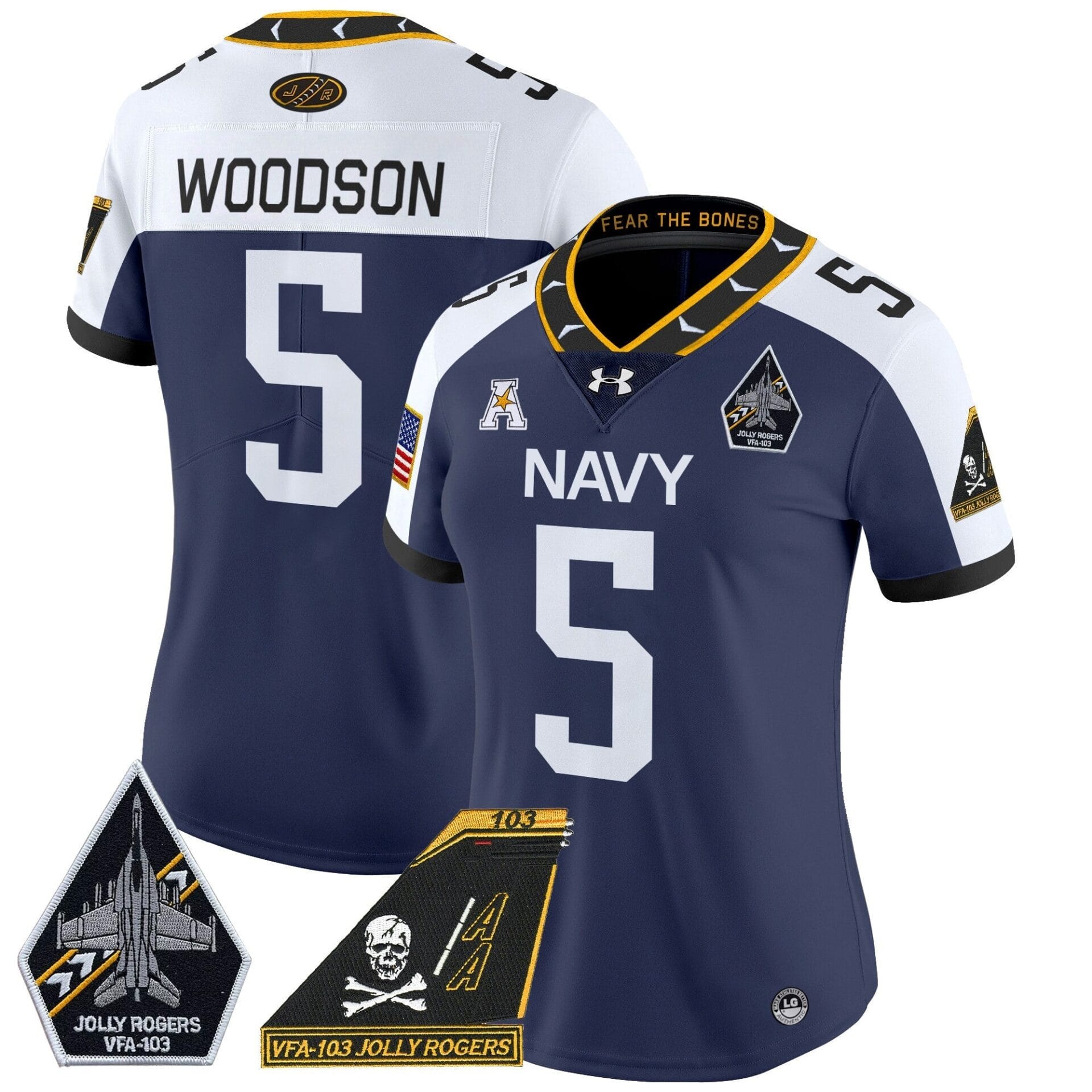 Navy Midshipmen 2024 Jolly Rogers Patch Vapor Limited Jersey - All Stitched - Image 14