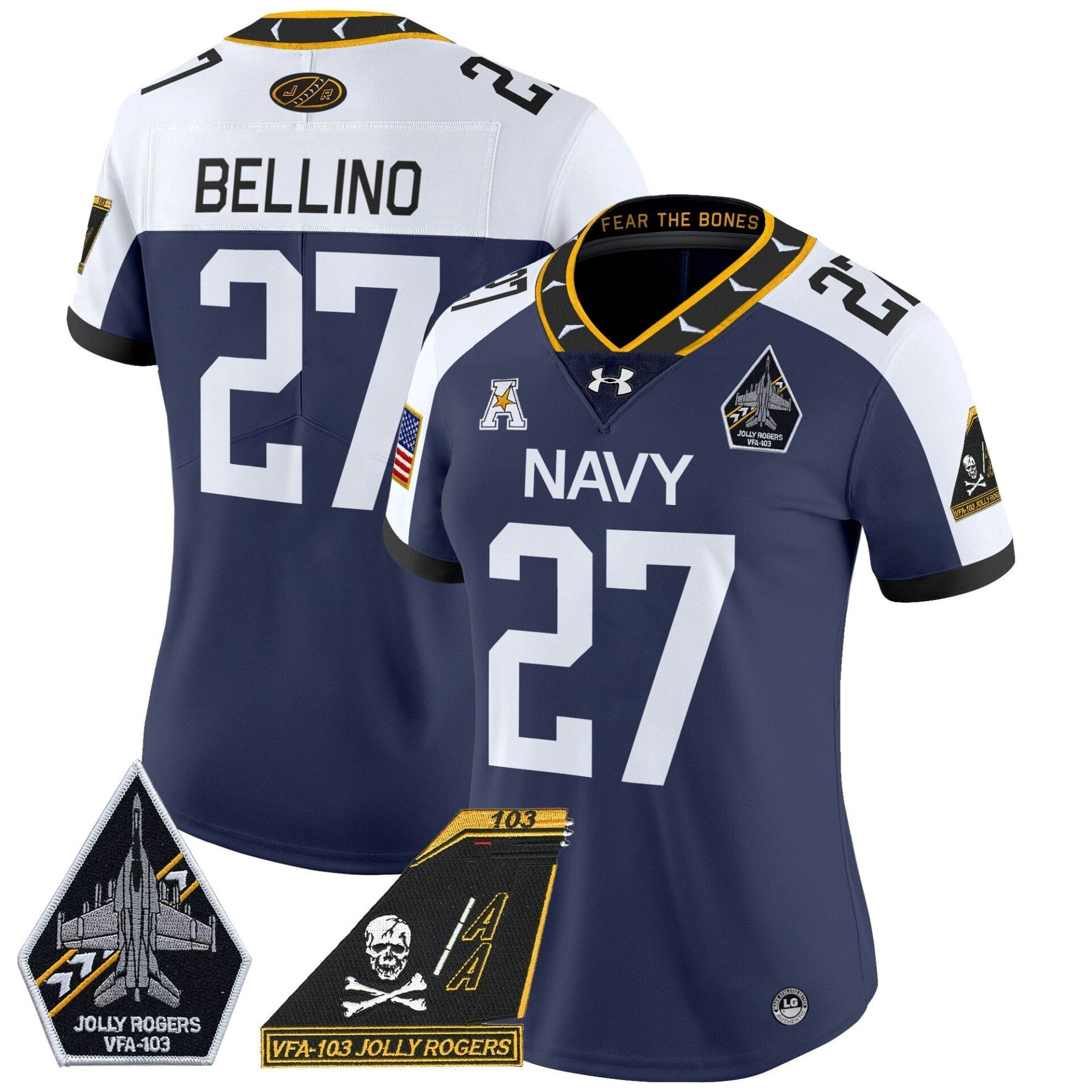 Navy Midshipmen 2024 Jolly Rogers Patch Vapor Limited Jersey - All Stitched - Image 16