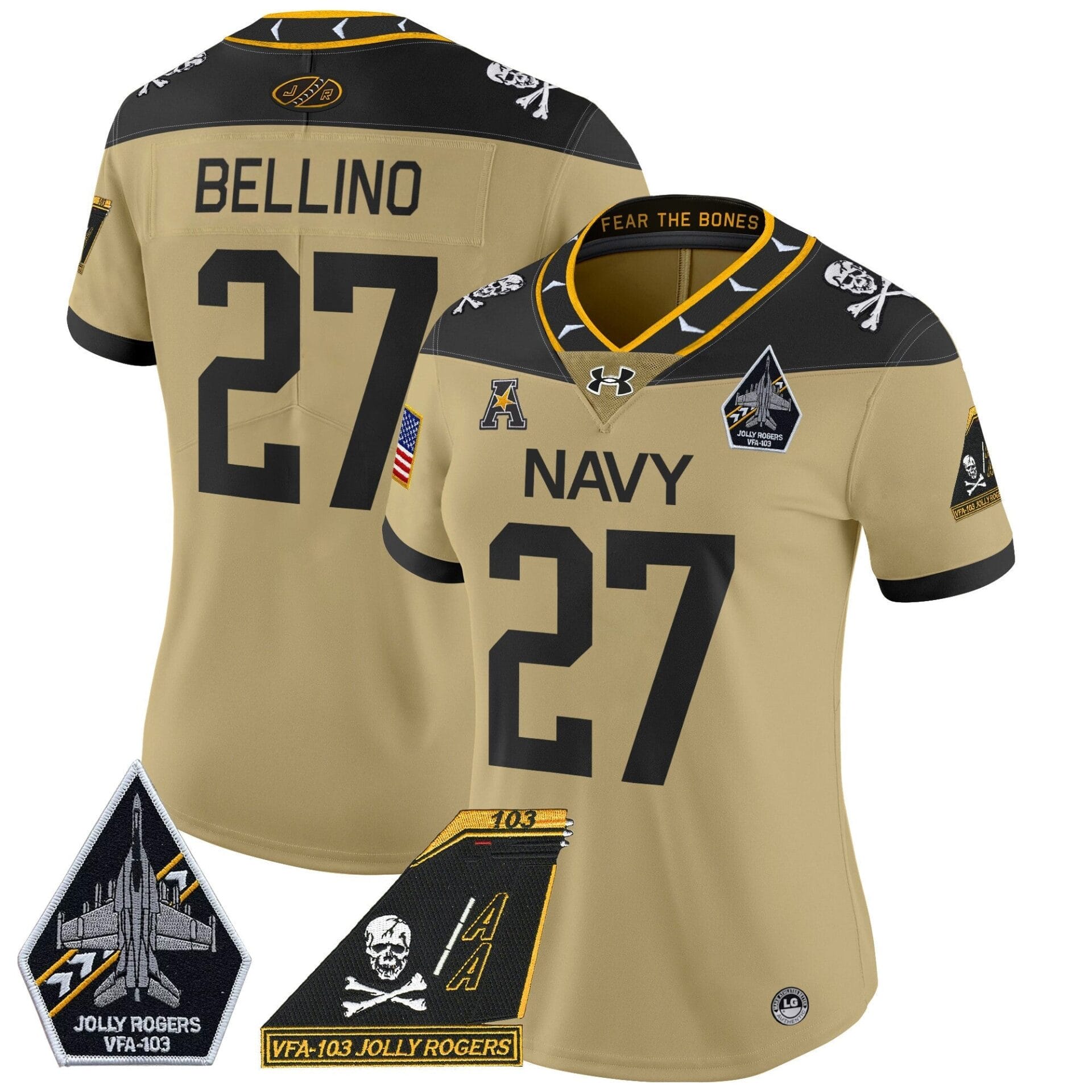 Navy Midshipmen 2024 Jolly Rogers Patch Vapor Limited Jersey - All Stitched - Image 46