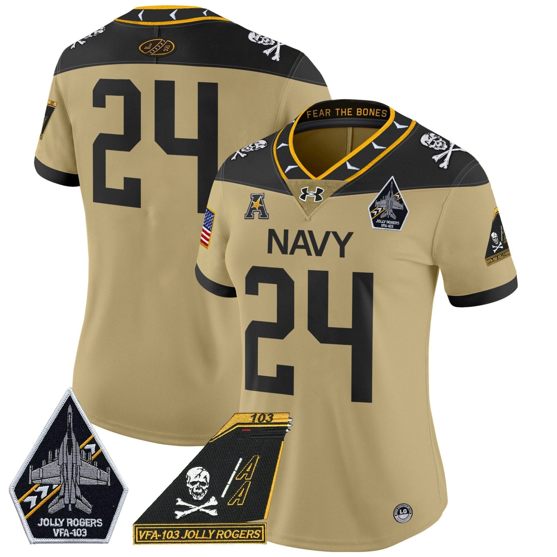 Navy Midshipmen 2024 Jolly Rogers Patch Vapor Limited Jersey - All Stitched - Image 48