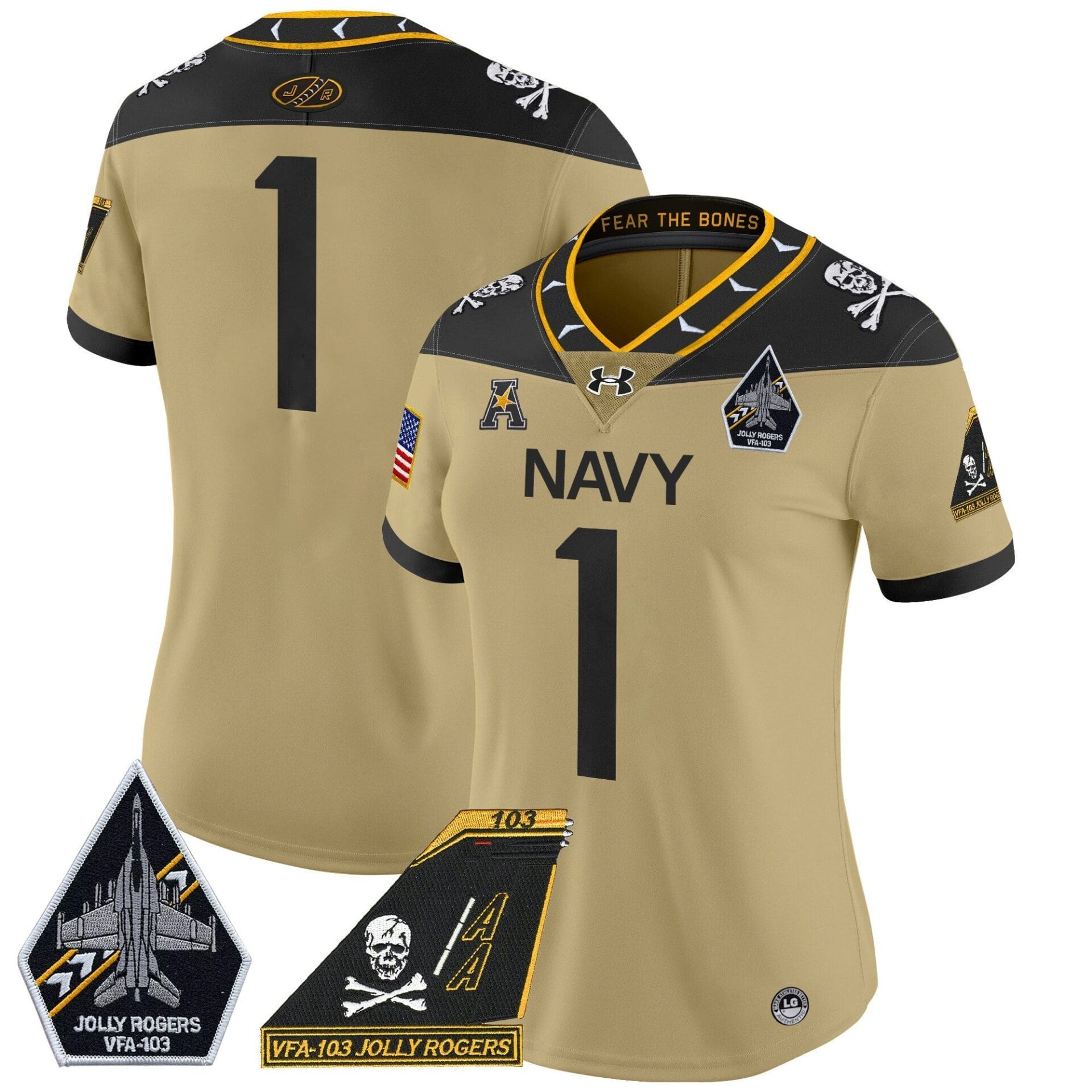 Navy Midshipmen 2024 Jolly Rogers Patch Vapor Limited Jersey - All Stitched - Image 49
