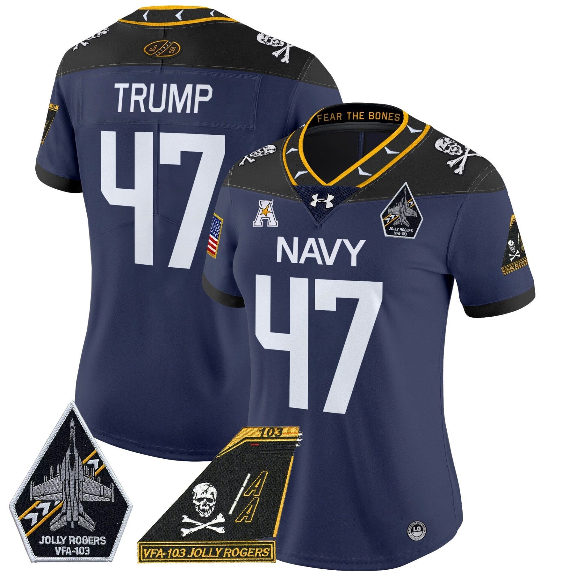 Navy Midshipmen 2024 Jolly Rogers Patch Vapor Limited Jersey - All Stitched - Image 37