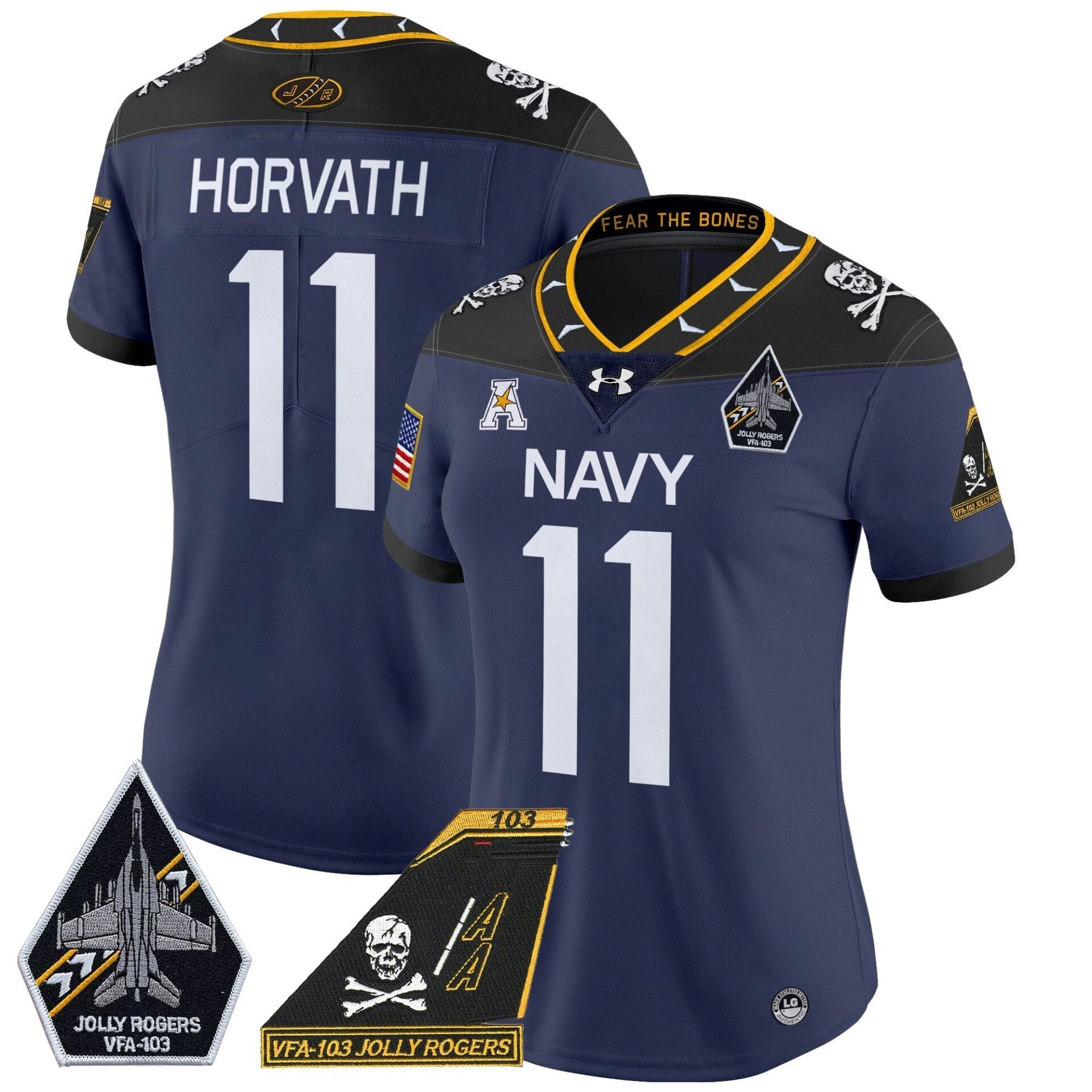 Navy Midshipmen 2024 Jolly Rogers Patch Vapor Limited Jersey - All Stitched - Image 31