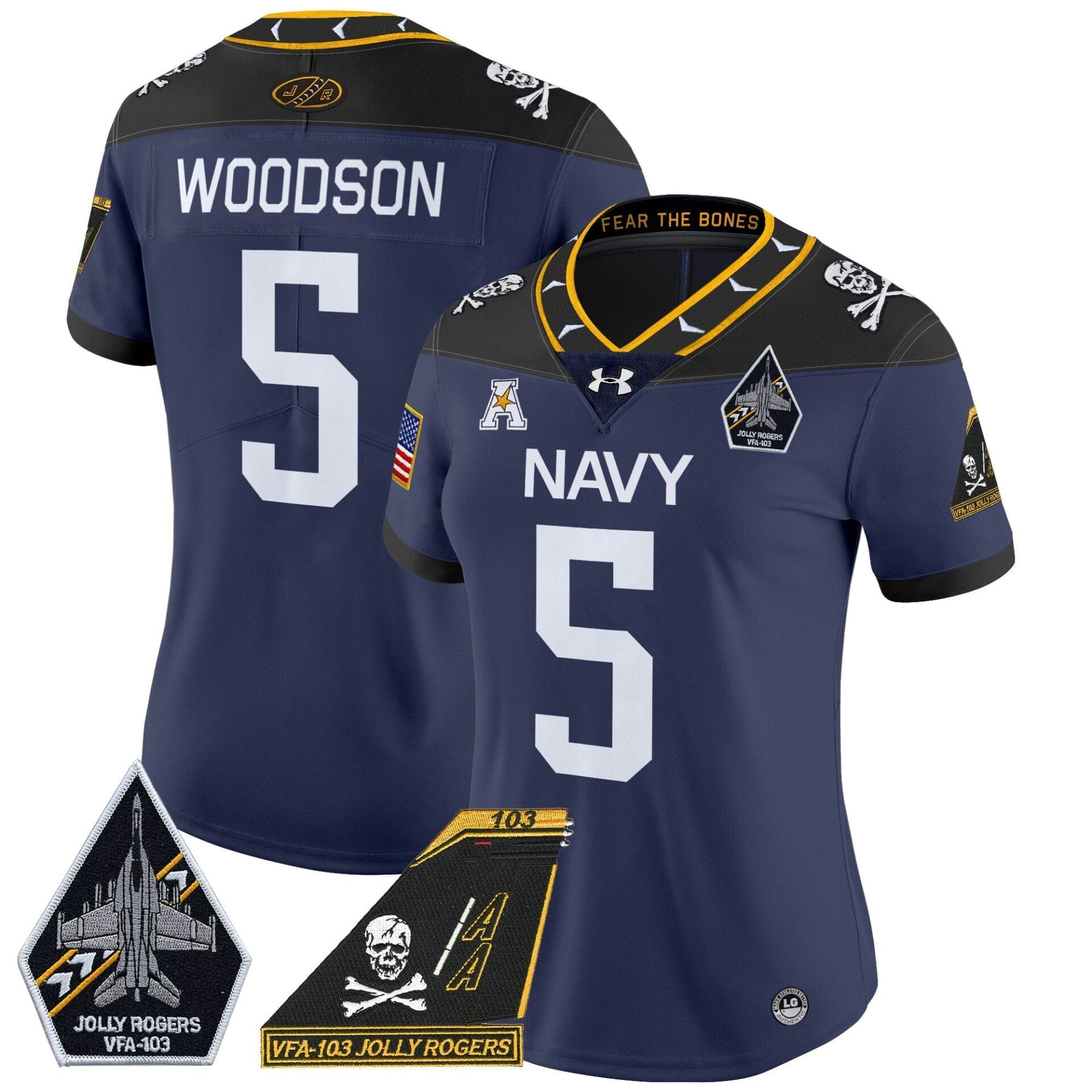 Navy Midshipmen 2024 Jolly Rogers Patch Vapor Limited Jersey - All Stitched - Image 34