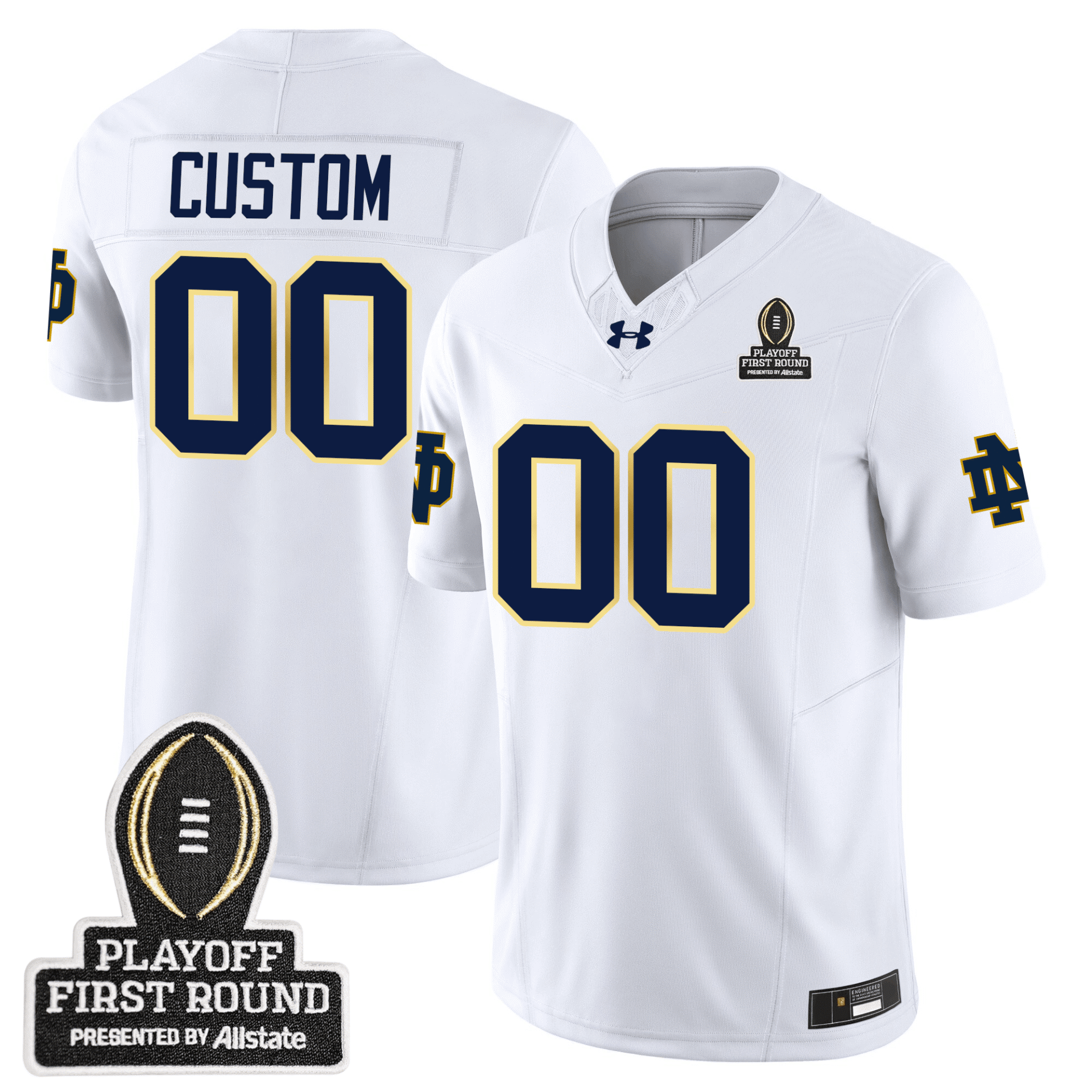 Custom Notre Dame Fighting Irish 24/25 Jersey - CFP First Round Patch - Image 2