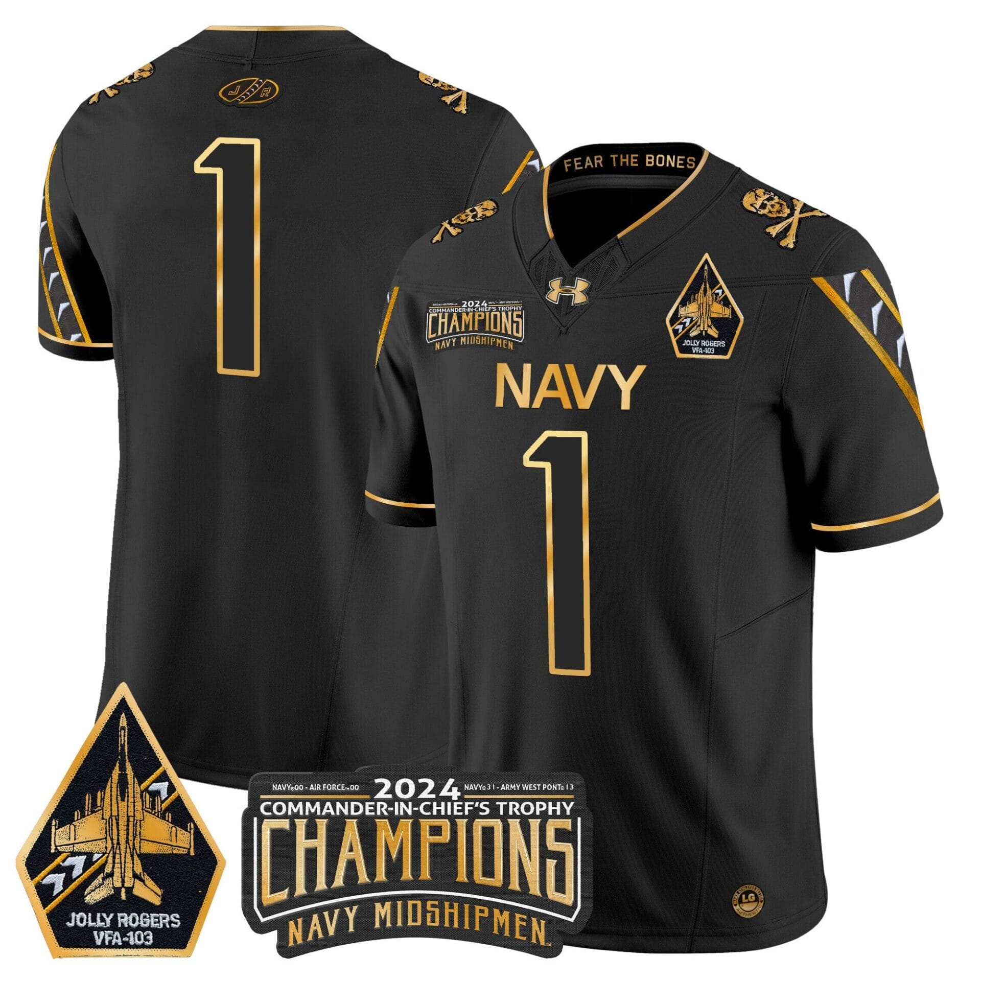 Navy Midshipmen 2024 Commander-In-Chief's Trophy Champions Patch Gold Vapor Limited Jersey - All Stitched - Image 29