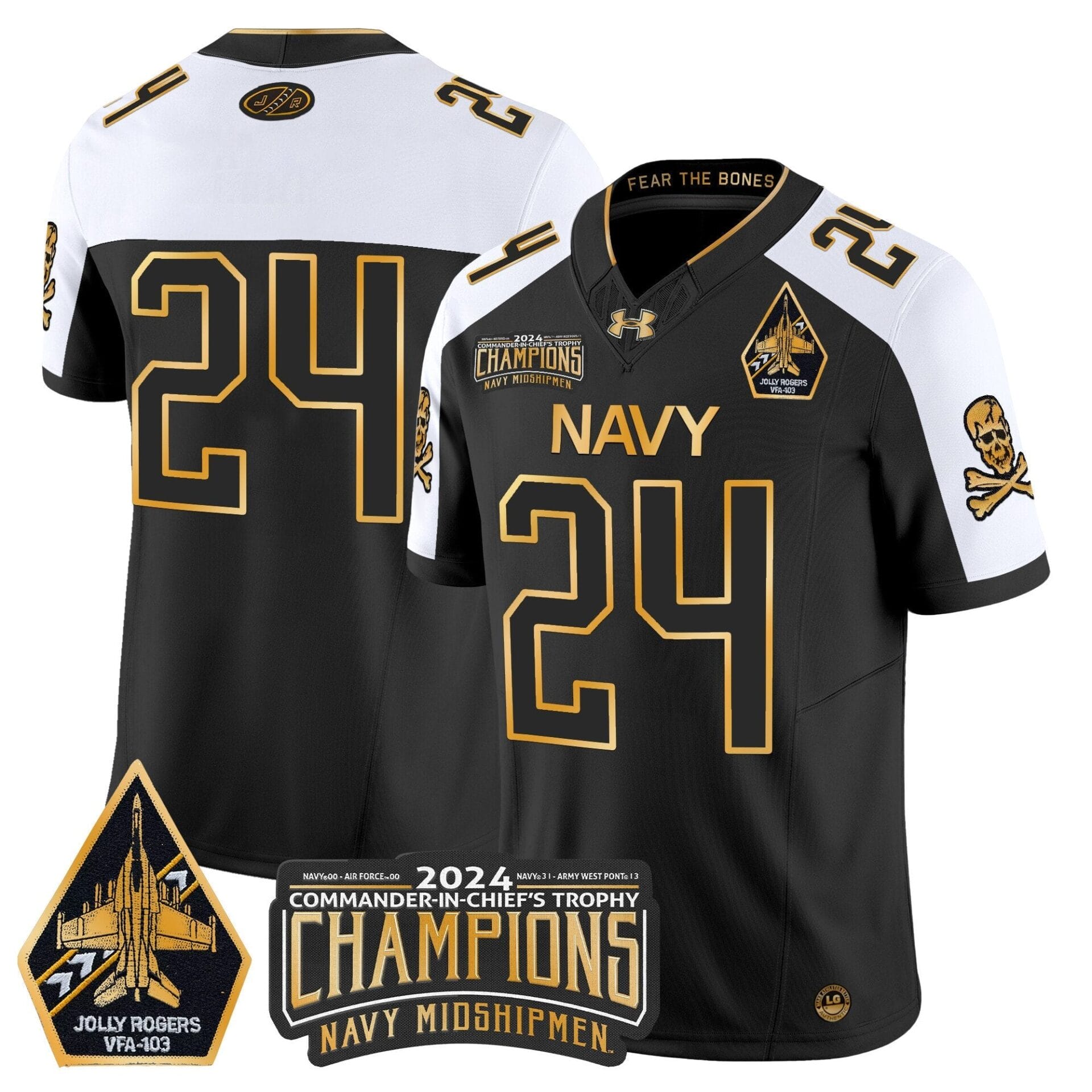 Navy Midshipmen 2024 Commander-In-Chief's Trophy Champions Patch Gold Vapor Limited Jersey - All Stitched - Image 8