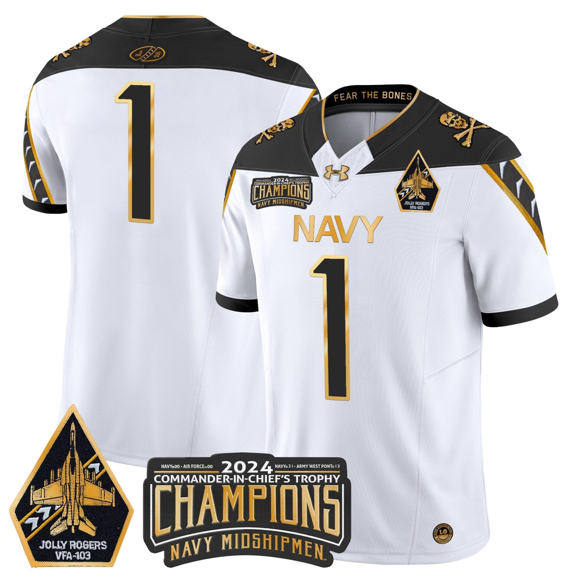 Navy Midshipmen 2024 Commander-In-Chief's Trophy Champions Patch Gold Vapor Limited Jersey - All Stitched - Image 19