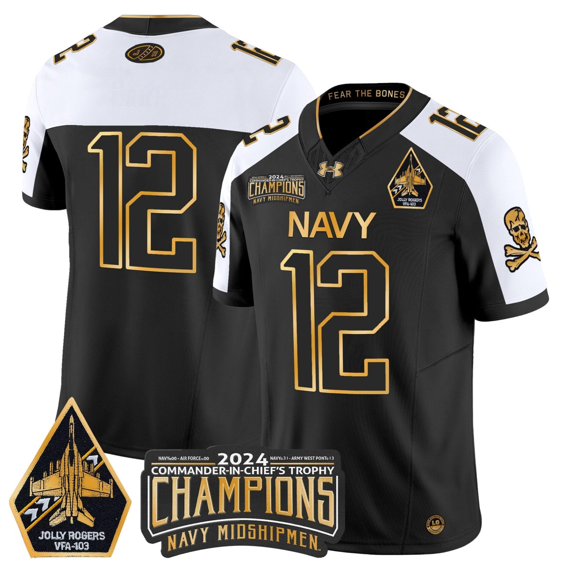 Navy Midshipmen 2024 Commander-In-Chief's Trophy Champions Patch Gold Vapor Limited Jersey - All Stitched - Image 10