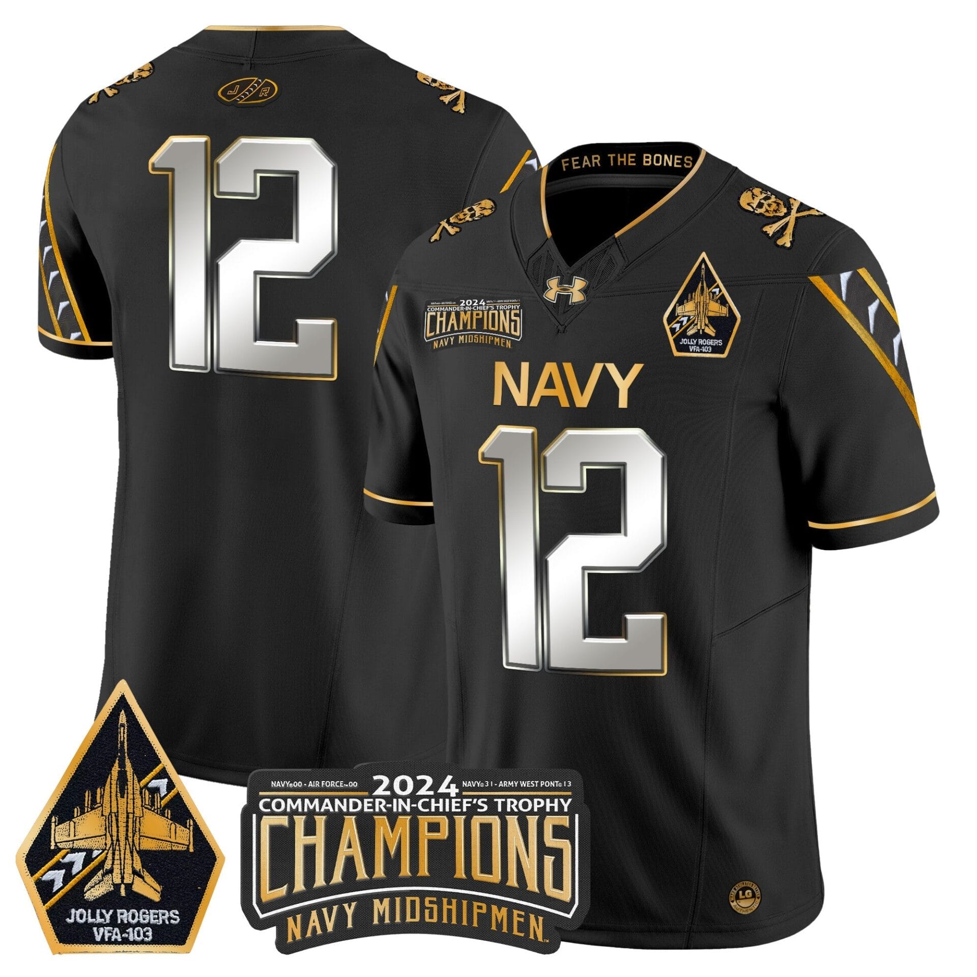 Navy Midshipmen 2024 Commander-In-Chief's Trophy Champions Patch Gold Vapor Limited Jersey - All Stitched - Image 40