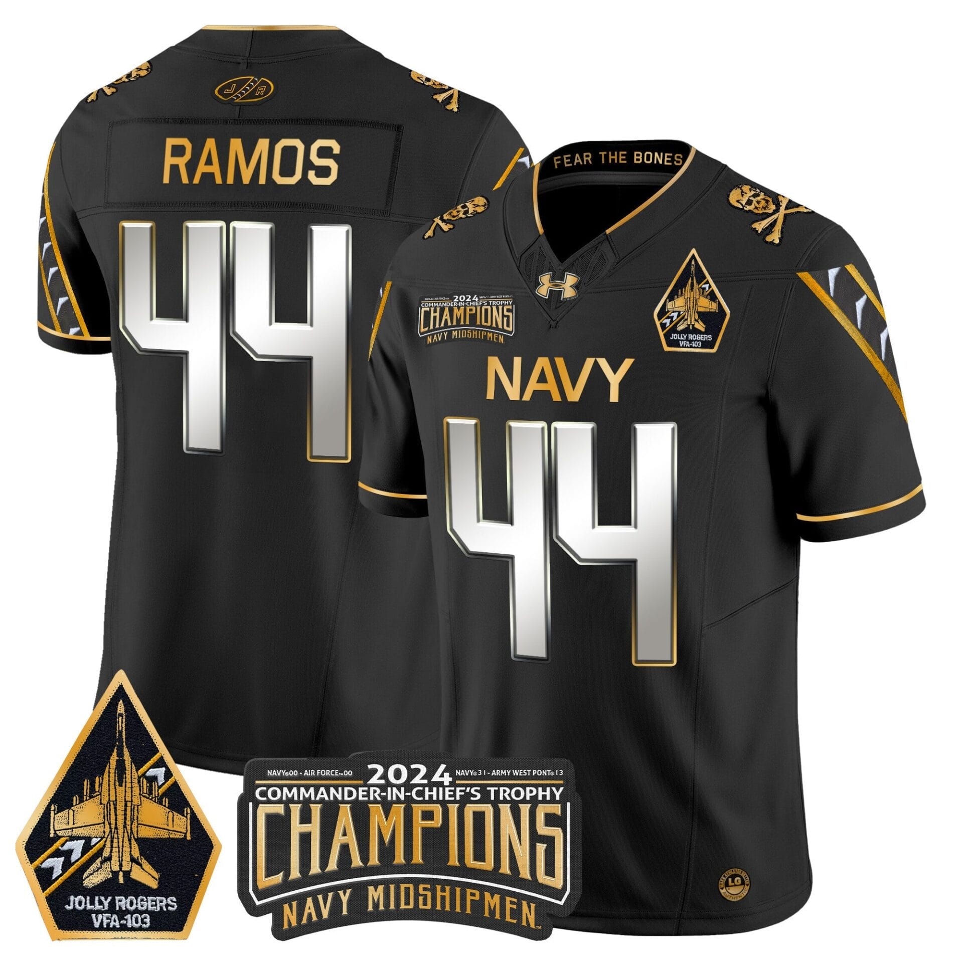 Navy Midshipmen 2024 Commander-In-Chief's Trophy Champions Patch Gold Vapor Limited Jersey - All Stitched - Image 33