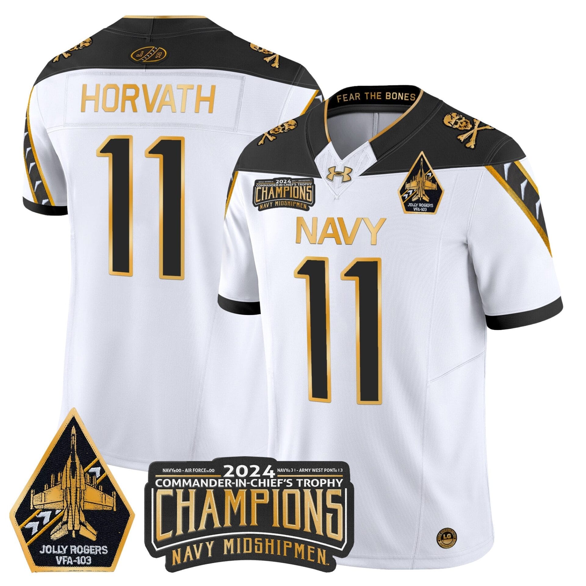 Navy Midshipmen 2024 Commander-In-Chief's Trophy Champions Patch Gold Vapor Limited Jersey - All Stitched - Image 11