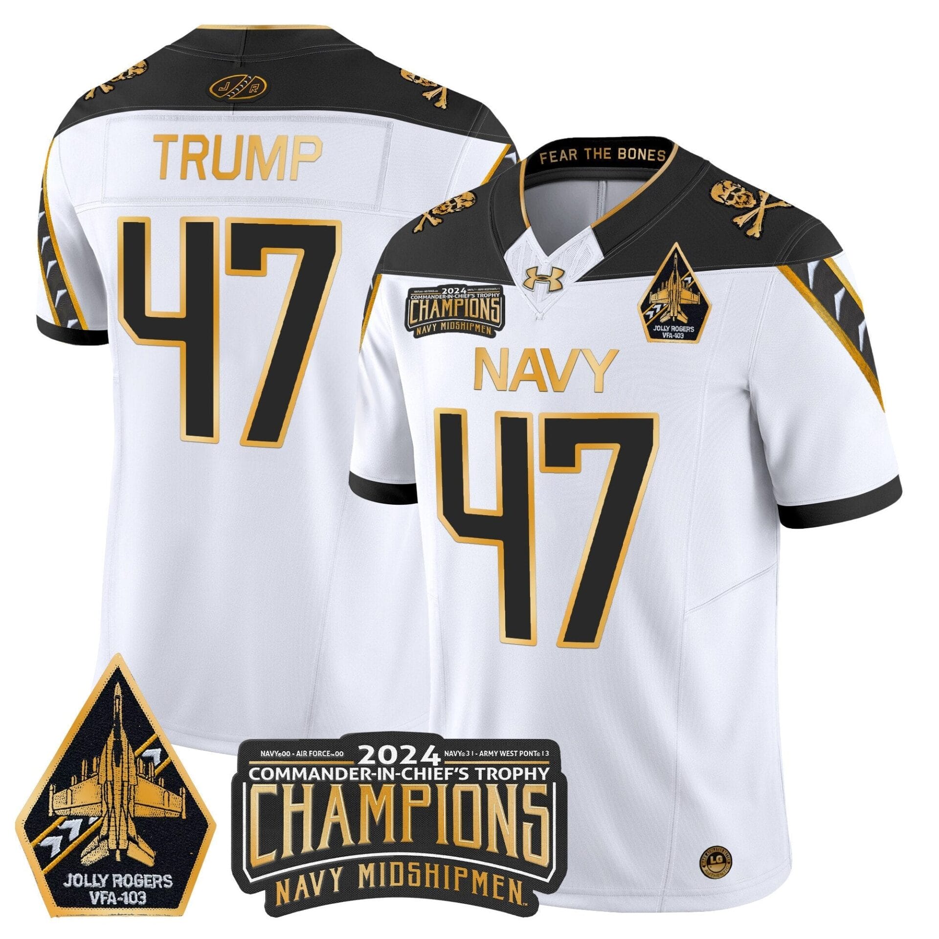 Navy Midshipmen 2024 Commander-In-Chief's Trophy Champions Patch Gold Vapor Limited Jersey - All Stitched - Image 17