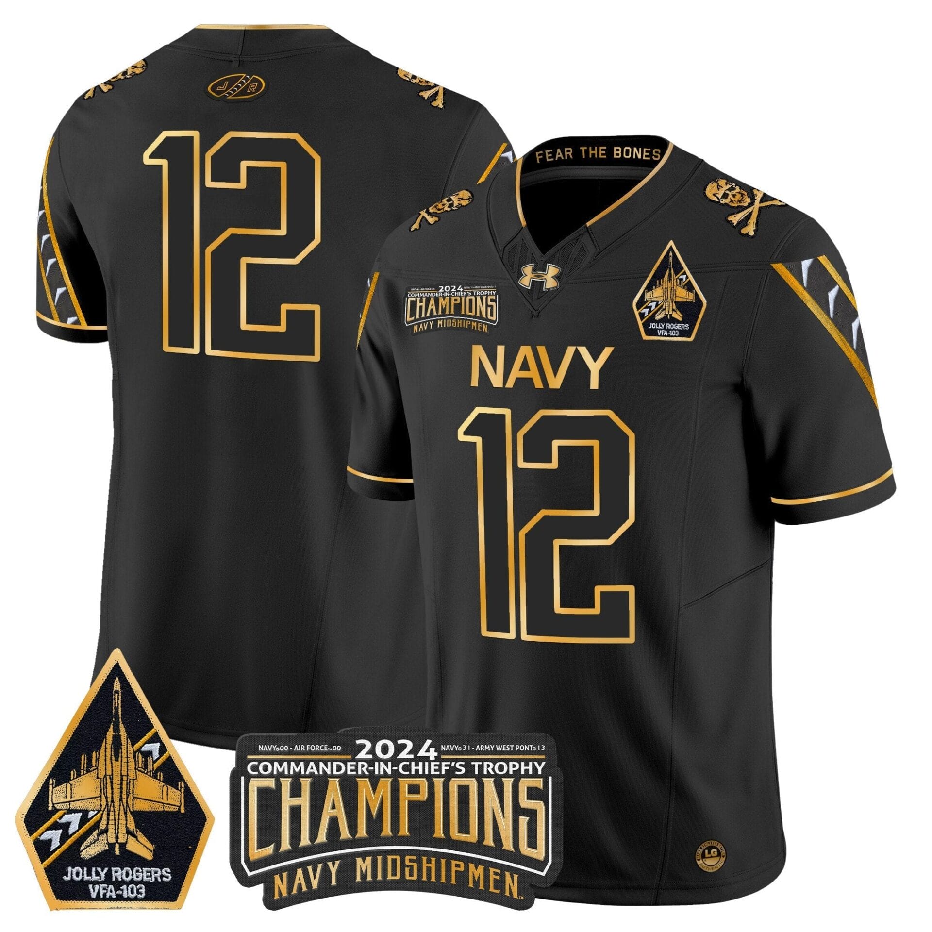 Navy Midshipmen 2024 Commander-In-Chief's Trophy Champions Patch Gold Vapor Limited Jersey - All Stitched - Image 30