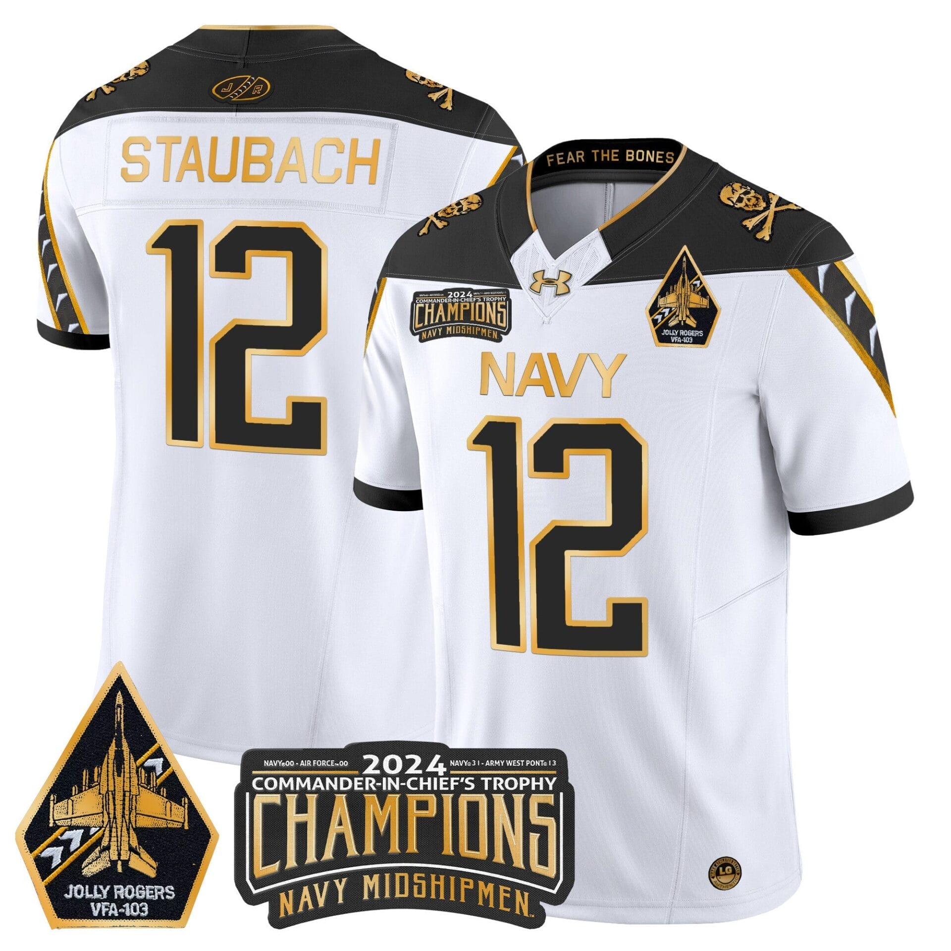 Navy Midshipmen 2024 Commander-In-Chief's Trophy Champions Patch Gold Vapor Limited Jersey - All Stitched - Image 15