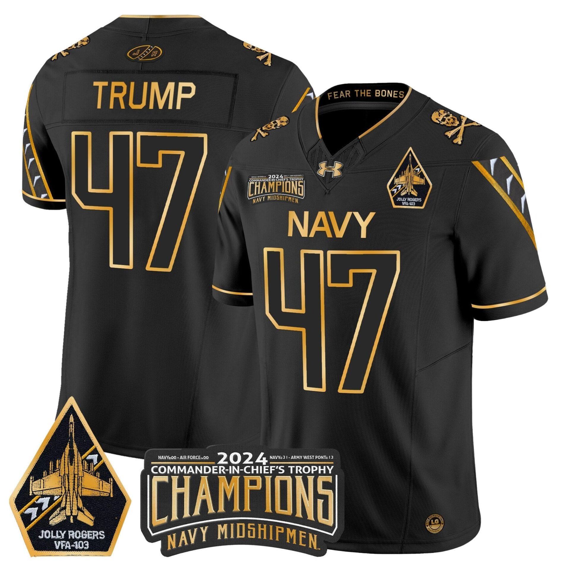 Navy Midshipmen 2024 Commander-In-Chief's Trophy Champions Patch Gold Vapor Limited Jersey - All Stitched - Image 27