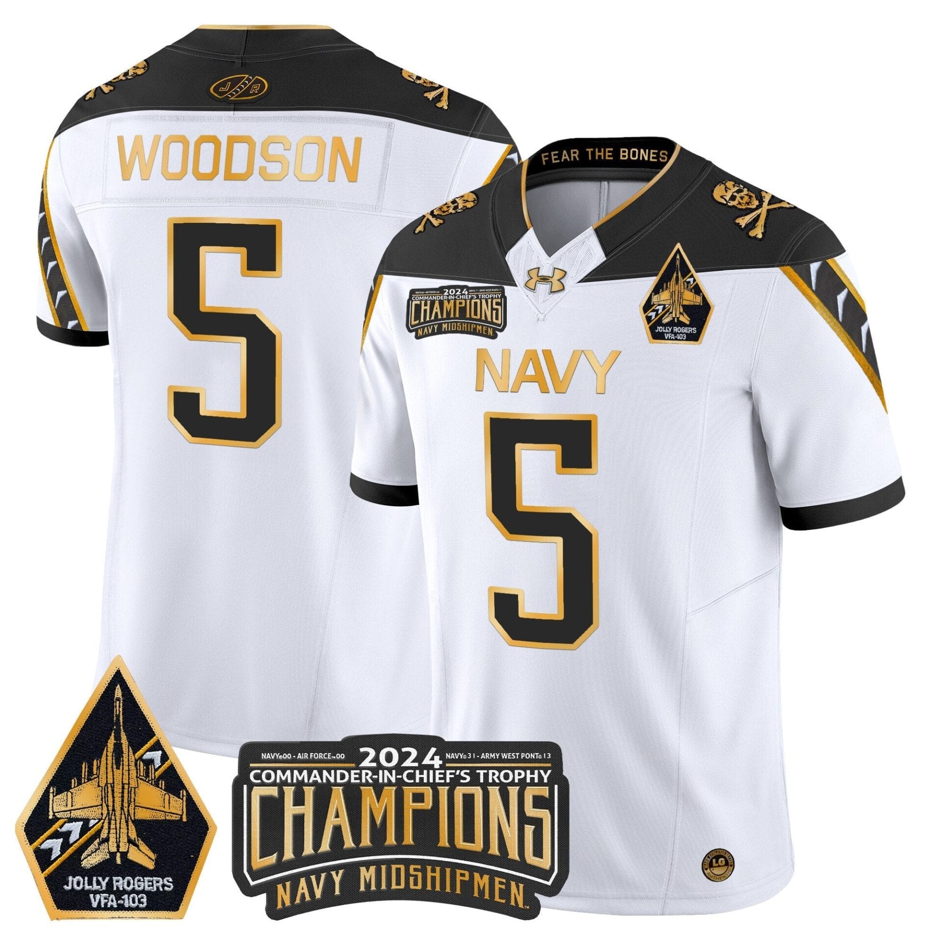 Navy Midshipmen 2024 Commander-In-Chief's Trophy Champions Patch Gold Vapor Limited Jersey - All Stitched - Image 14