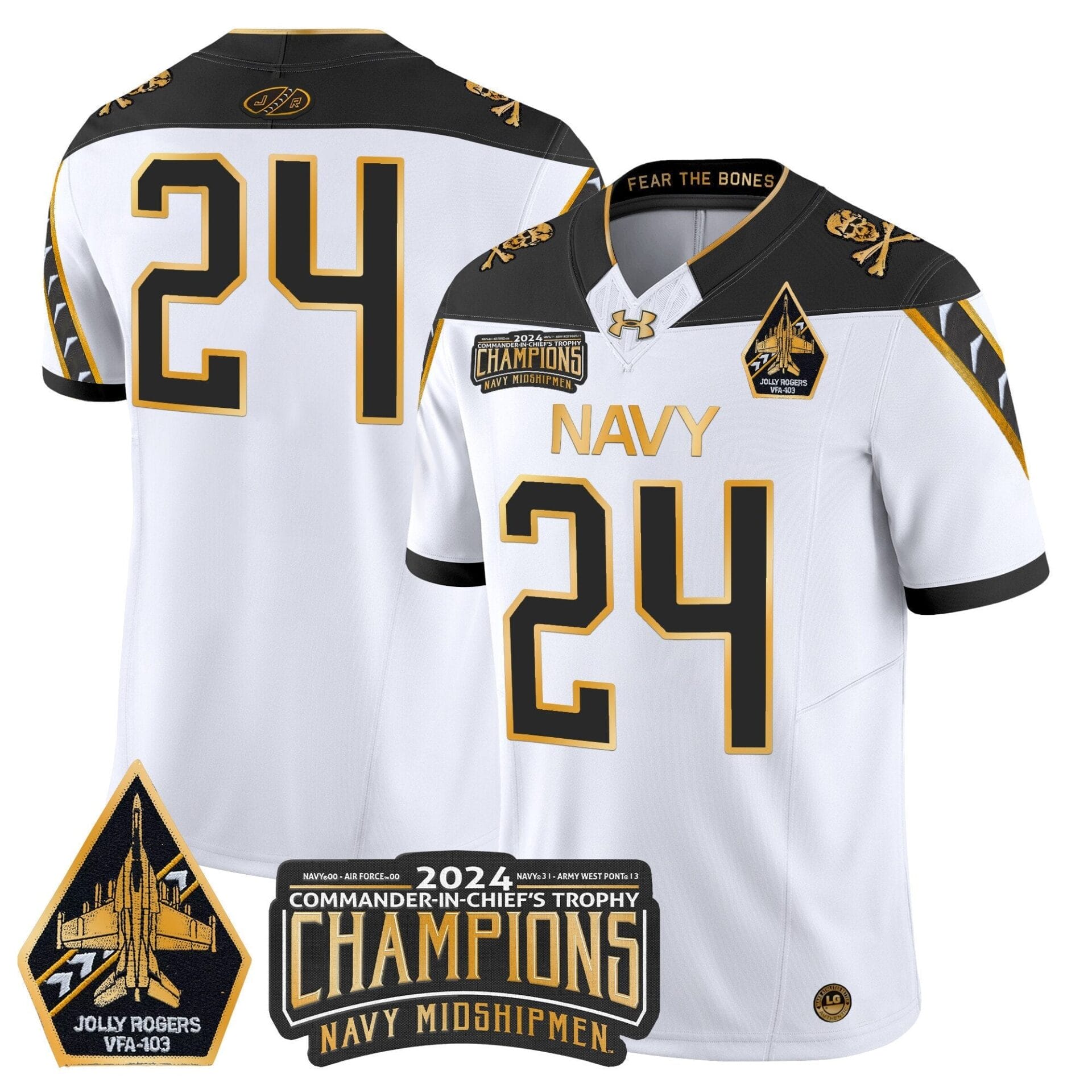Navy Midshipmen 2024 Commander-In-Chief's Trophy Champions Patch Gold Vapor Limited Jersey - All Stitched - Image 18
