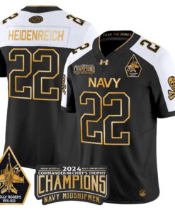 Alternative view of Navy Midshipmen 2024 Commander-In-Chief's Trophy Champions Patch Gold Vapor Limited Jersey - All Stitched