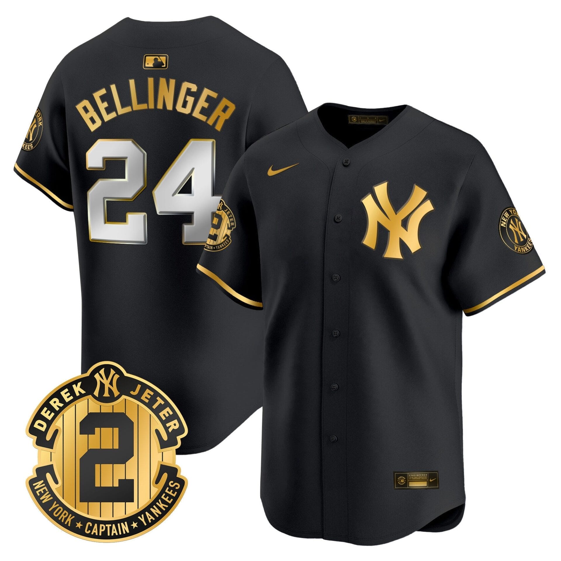 Yankees Derek Jeter Patch Vapor Premier Limited Jersey - All Stitched - Image 8