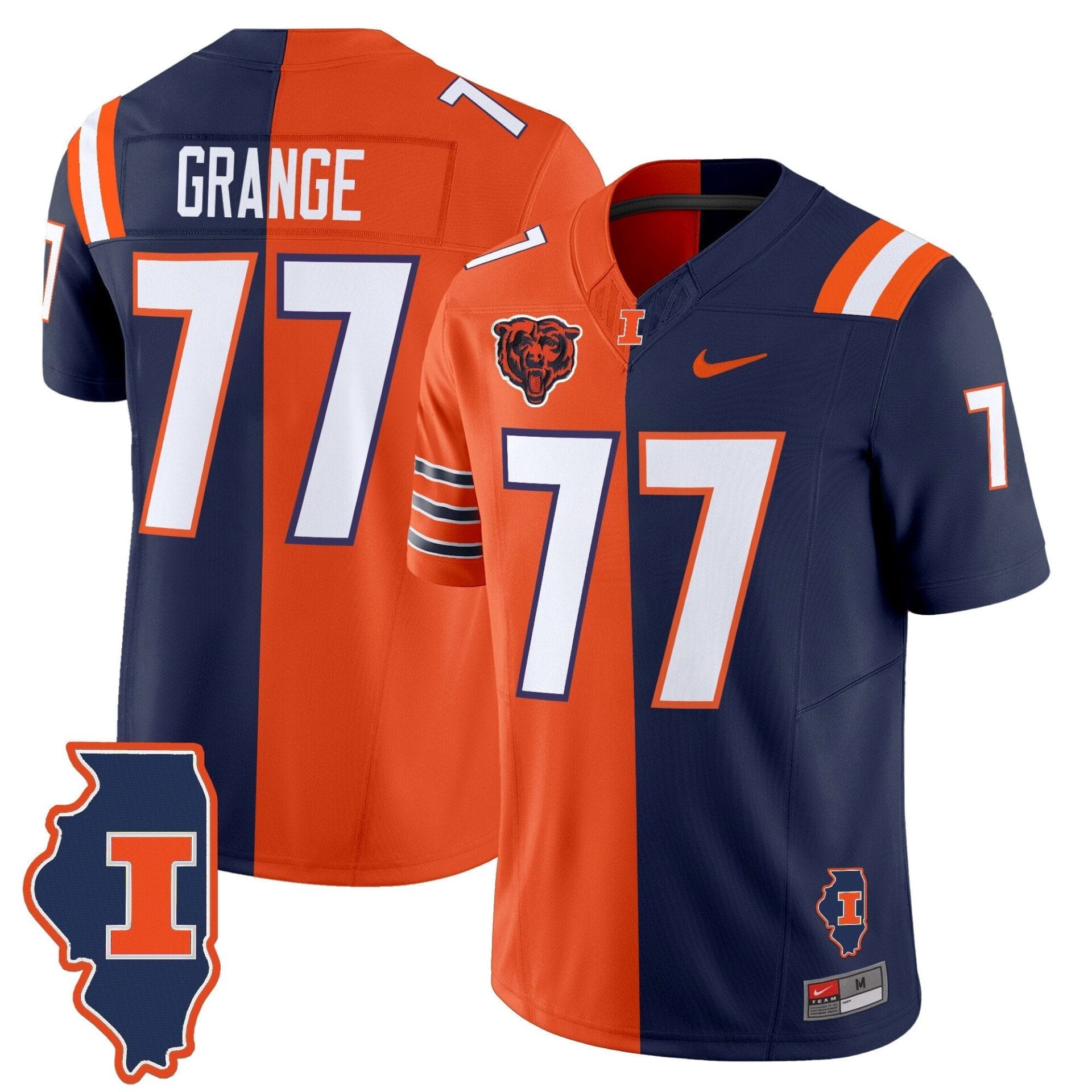 Illinois Fighting Illini Split Vapor Limited Jersey - All Stitched - Image 3