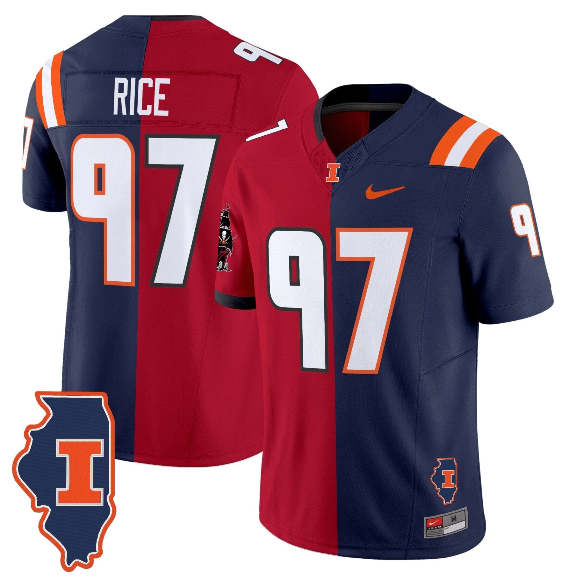 Illinois Fighting Illini Split Vapor Limited Jersey - All Stitched - Image 5