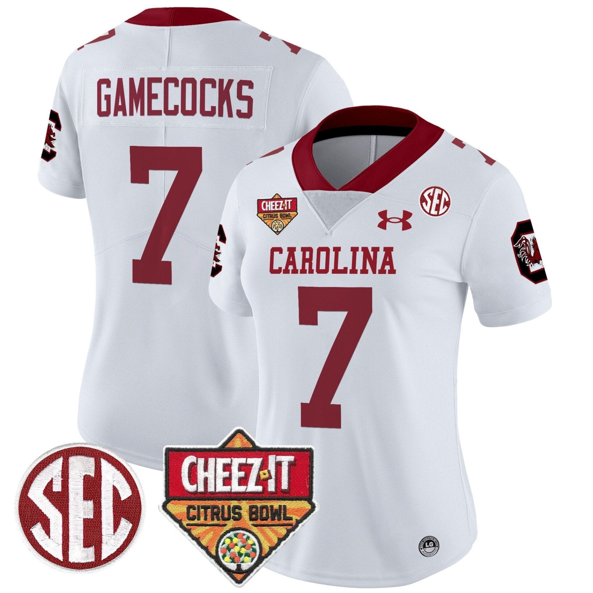 South Carolina Gamecocks 1980 Throwback Cheez-It Citrus Bowl Patch Vapor Limited Jersey - All Stitched - Image 17