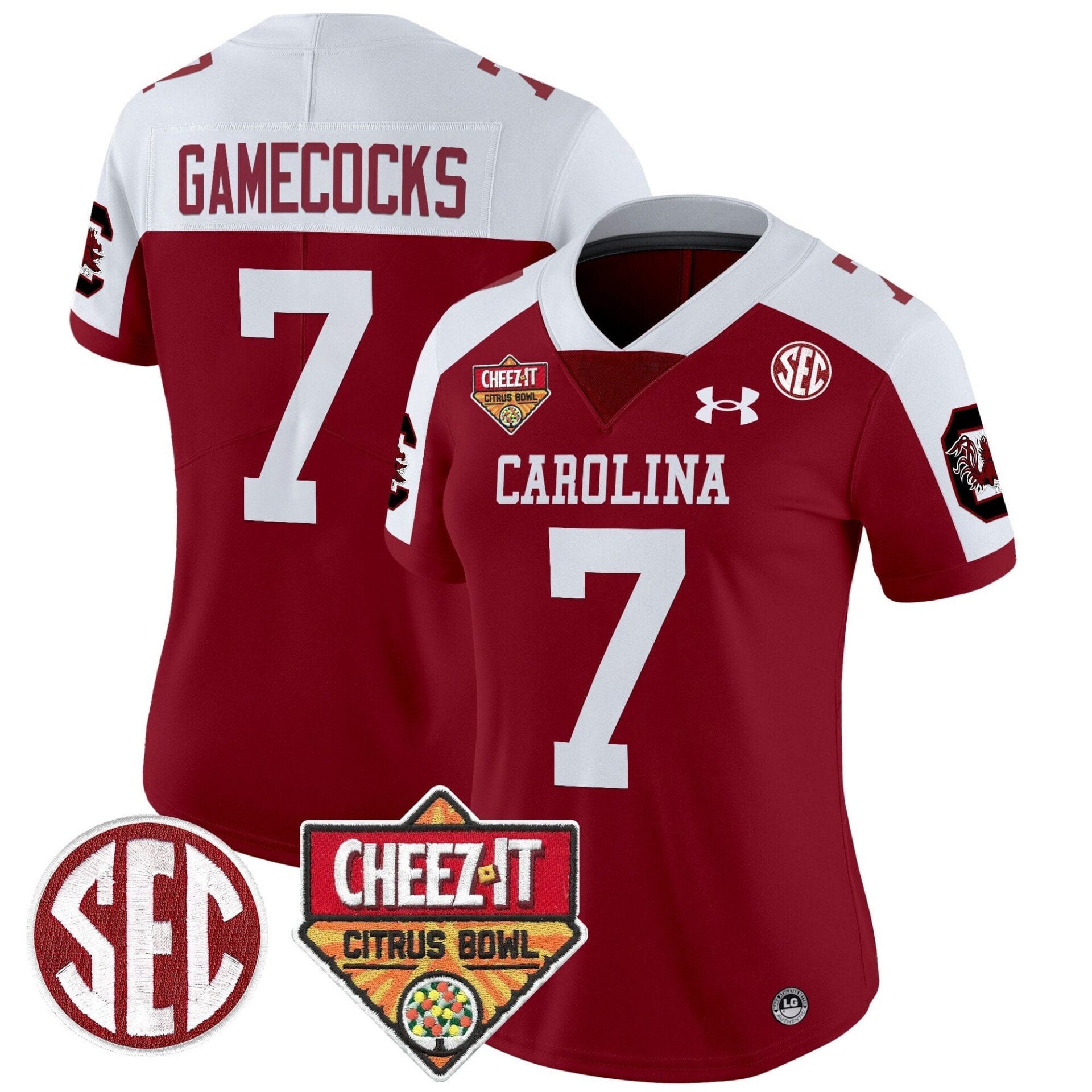 South Carolina Gamecocks 1980 Throwback Cheez-It Citrus Bowl Patch Vapor Limited Jersey - All Stitched - Image 25