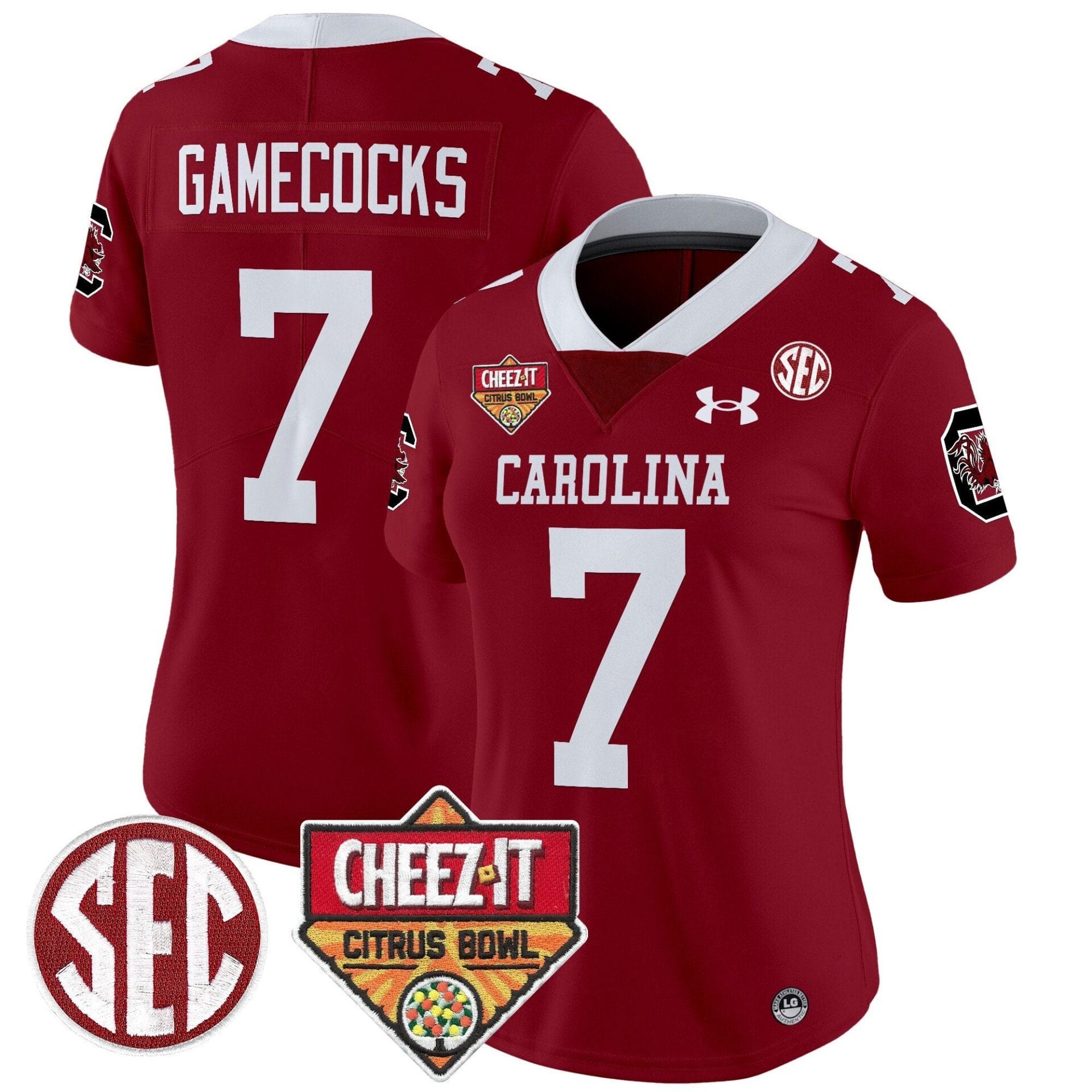 South Carolina Gamecocks 1980 Throwback Cheez-It Citrus Bowl Patch Vapor Limited Jersey - All Stitched - Image 40