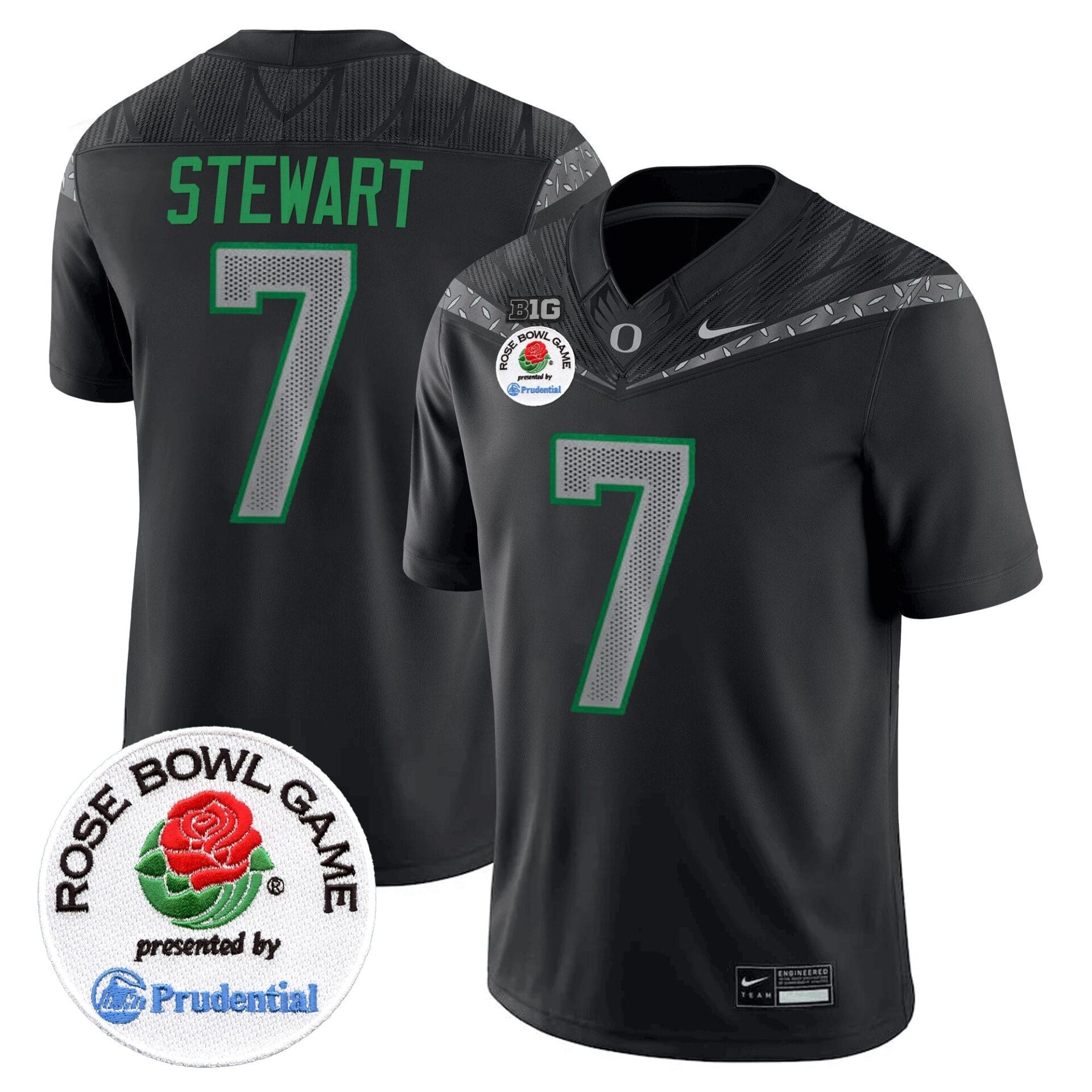 Oregon Ducks Rose Bowl Patch Vapor Limited Jersey V2 - All Stitched - Image 5