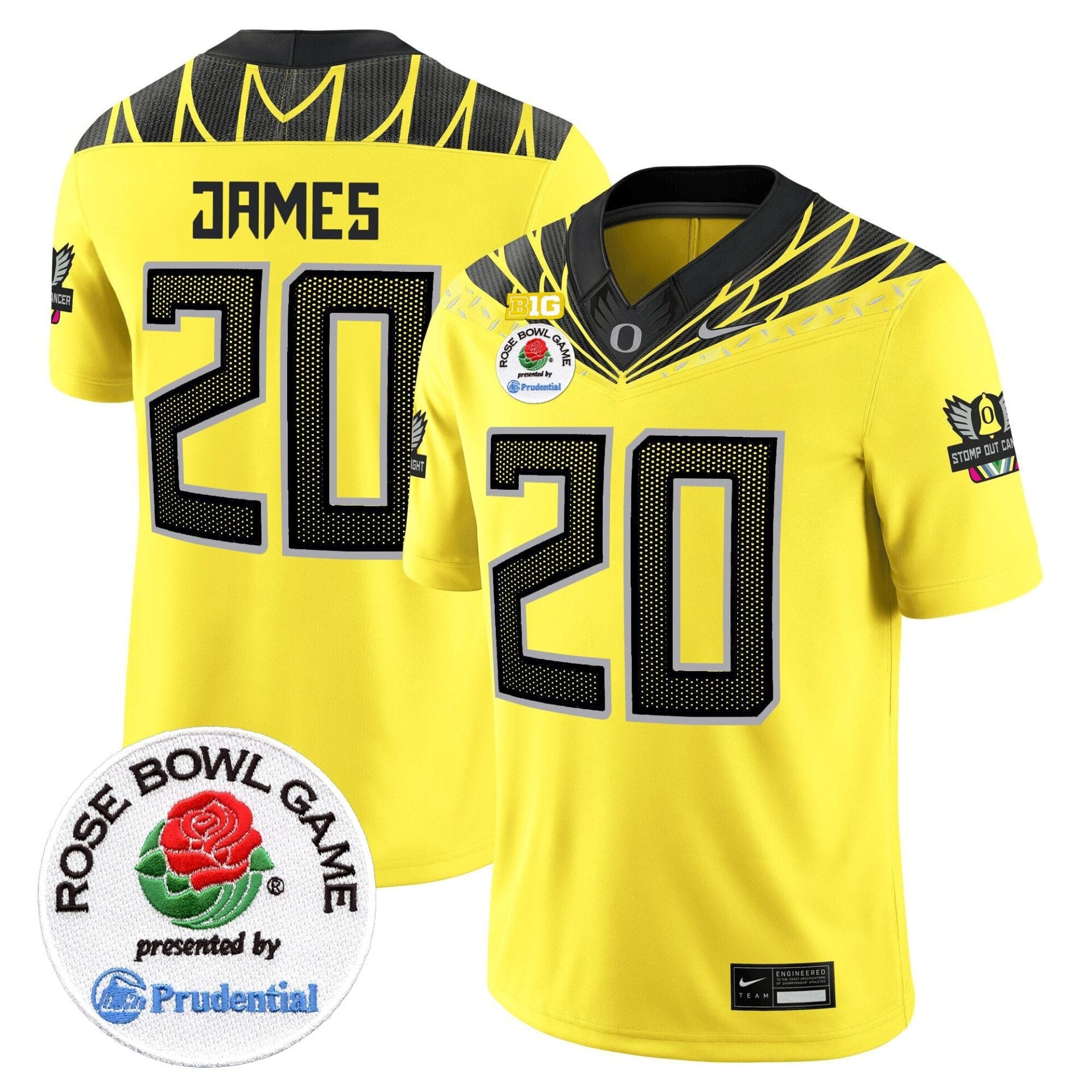 Oregon Ducks Rose Bowl Patch Vapor Limited Jersey V2 - All Stitched - Image 24