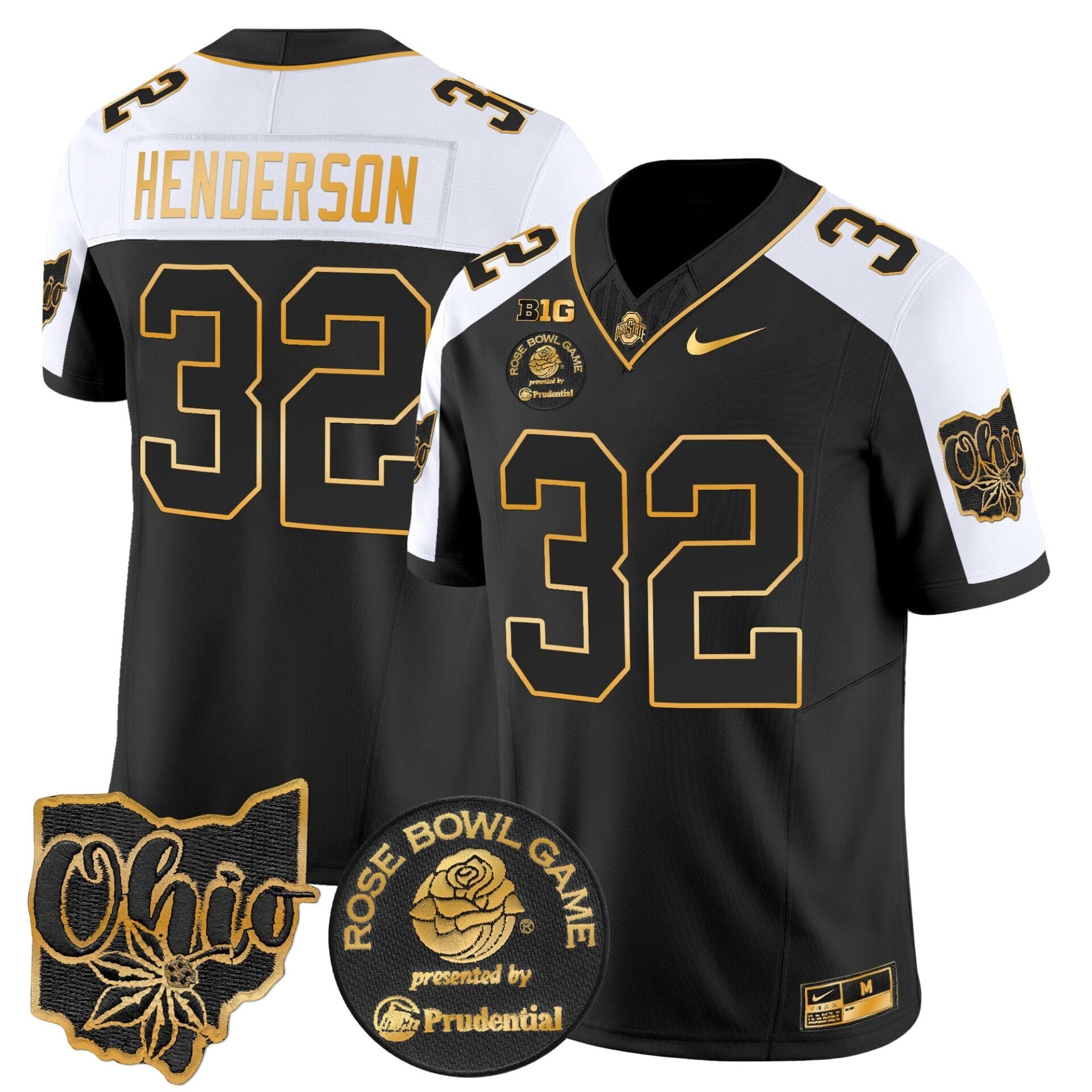Ohio State Buckeyes Rose Bowl Gold Vapor Limited Jersey - All Stitched - Image 7