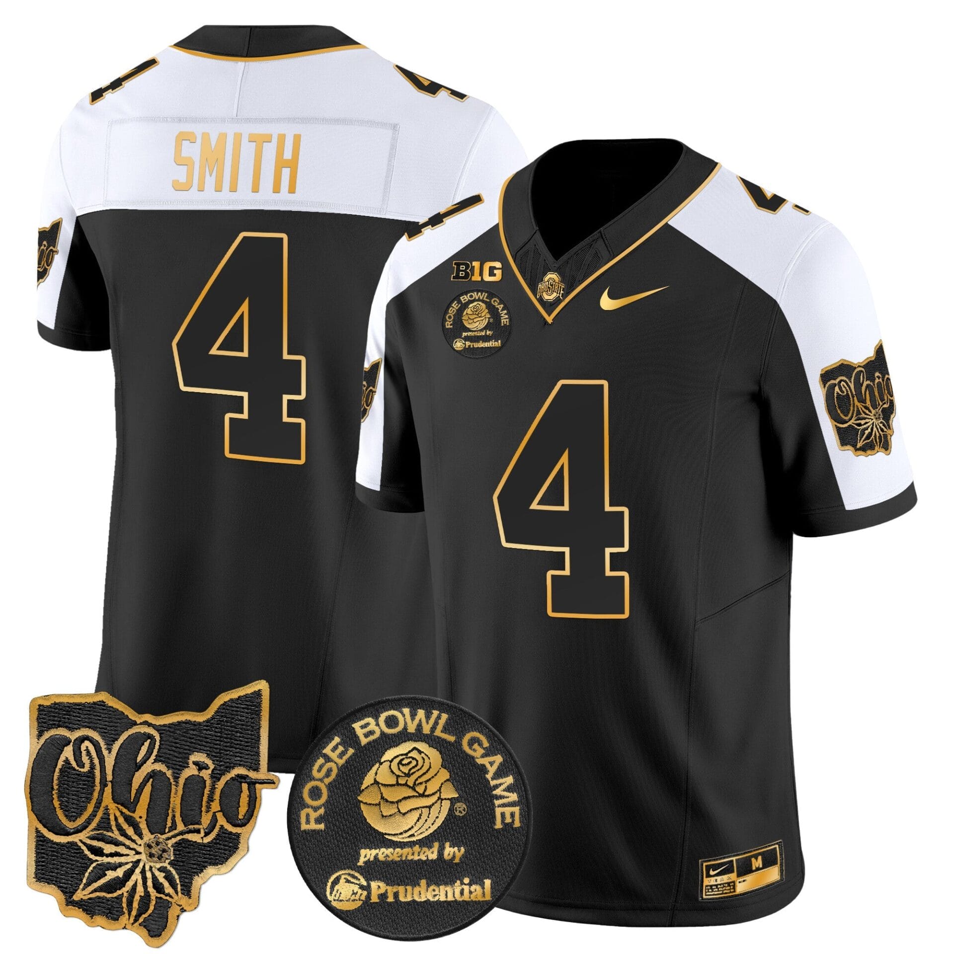 Ohio State Buckeyes Rose Bowl Gold Vapor Limited Jersey - All Stitched - Image 3