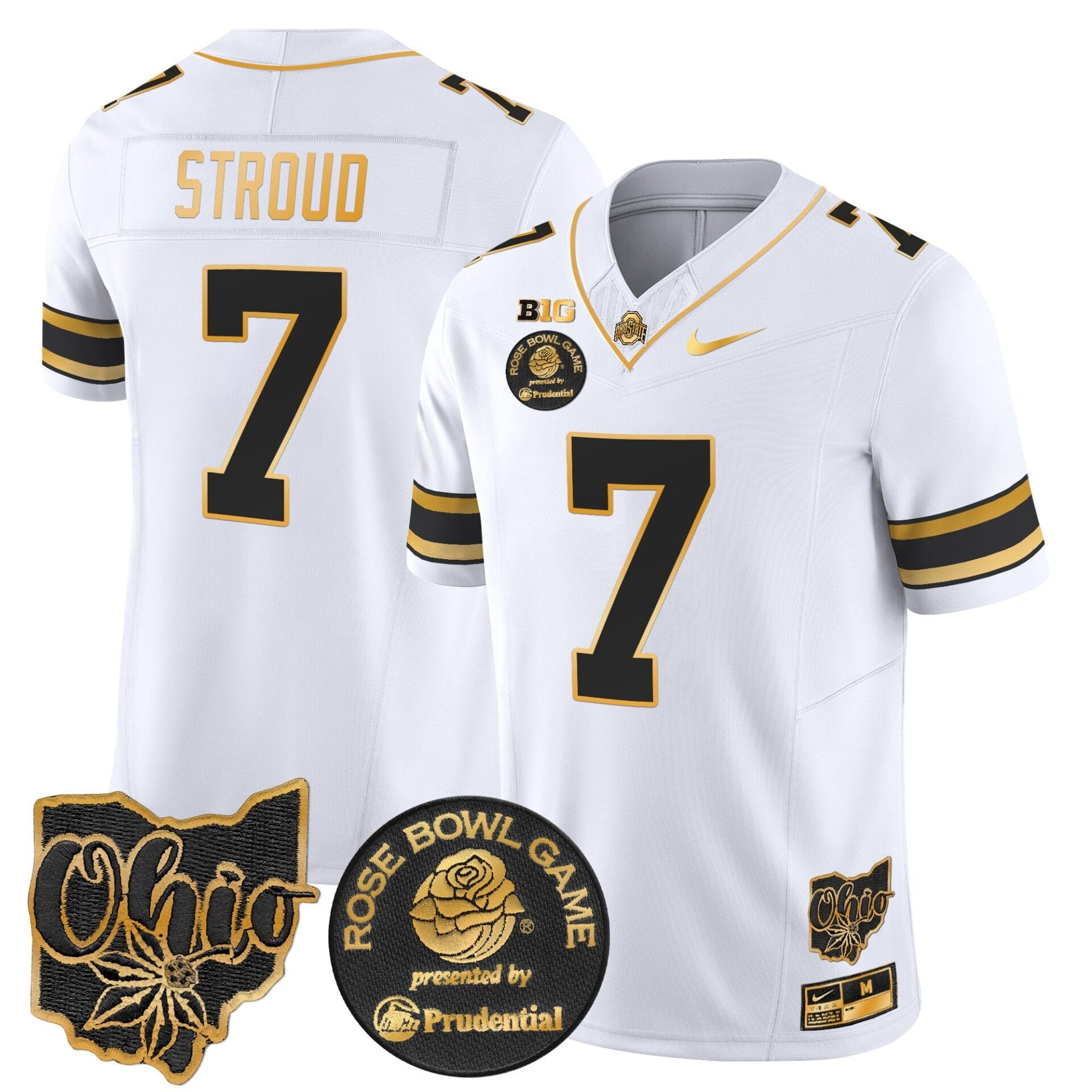 Ohio State Buckeyes Rose Bowl Gold Vapor Limited Jersey - All Stitched - Image 16