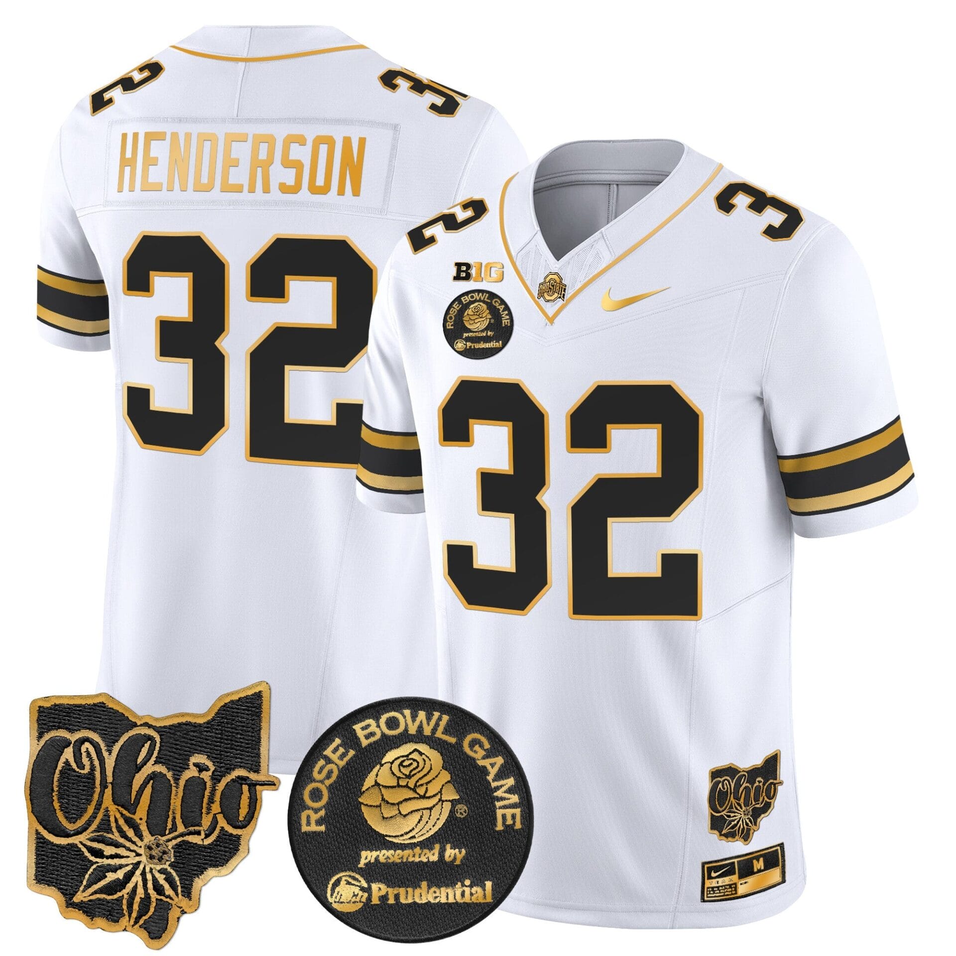 Ohio State Buckeyes Rose Bowl Gold Vapor Limited Jersey - All Stitched - Image 17