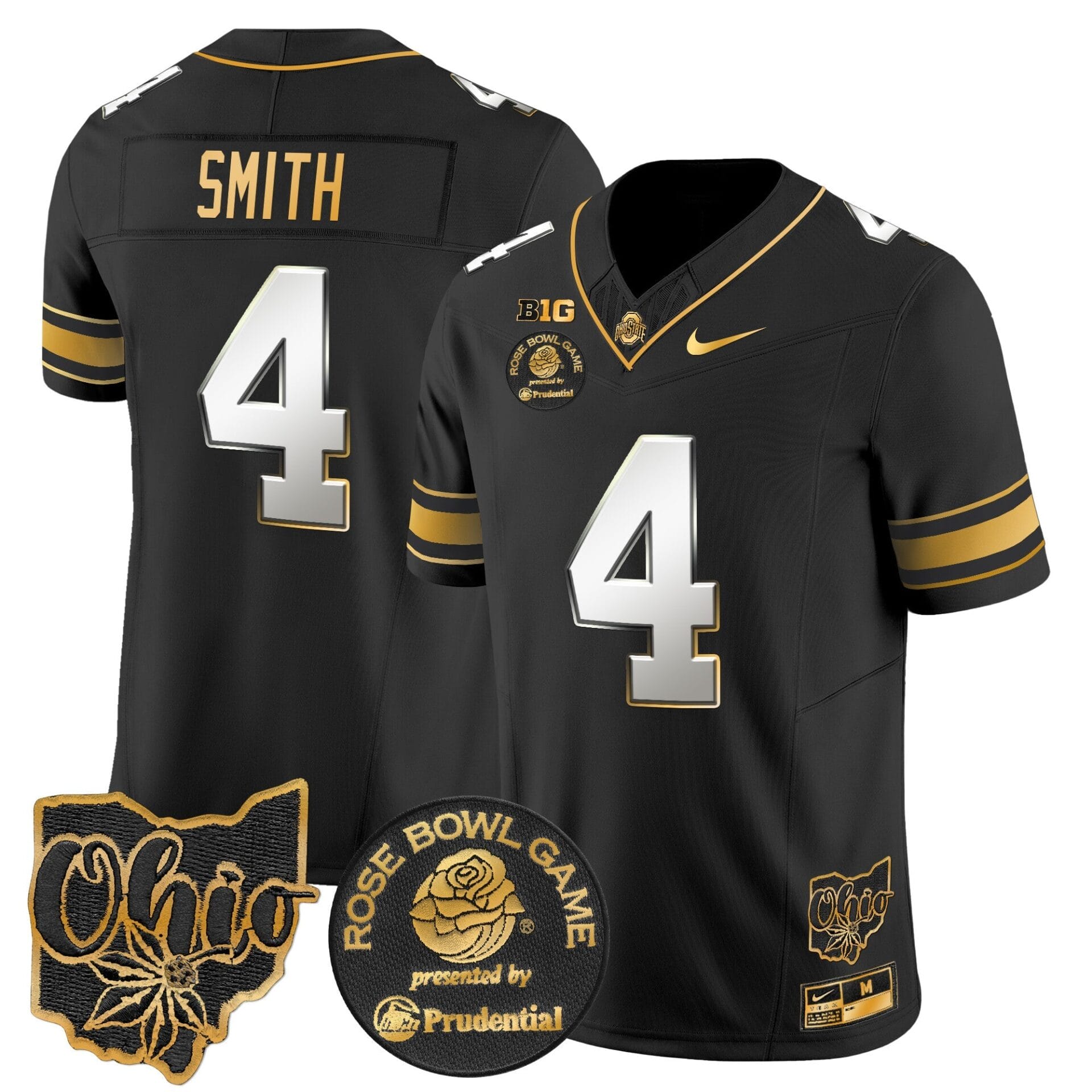 Ohio State Buckeyes Rose Bowl Gold Vapor Limited Jersey - All Stitched - Image 33