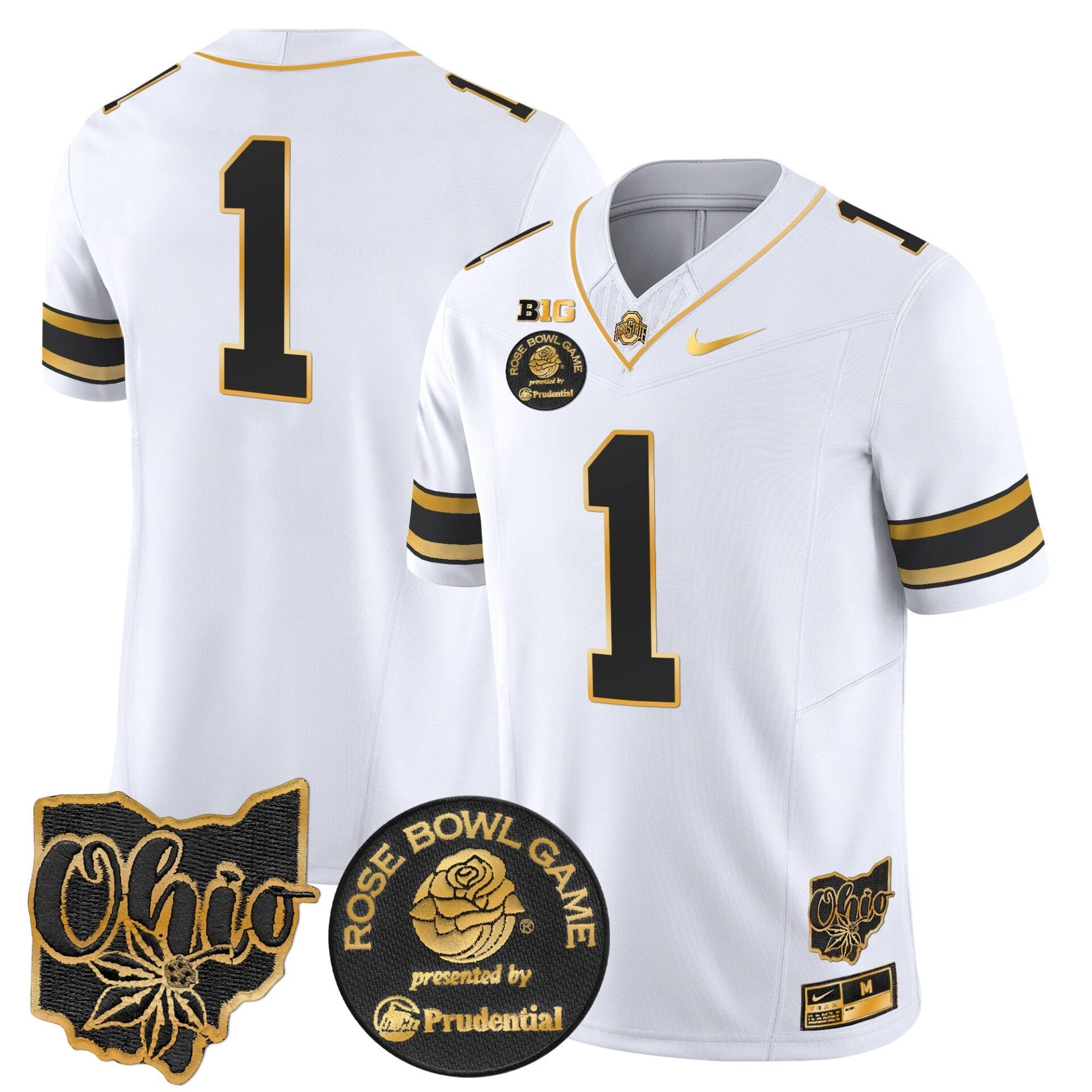 Ohio State Buckeyes Rose Bowl Gold Vapor Limited Jersey - All Stitched - Image 20