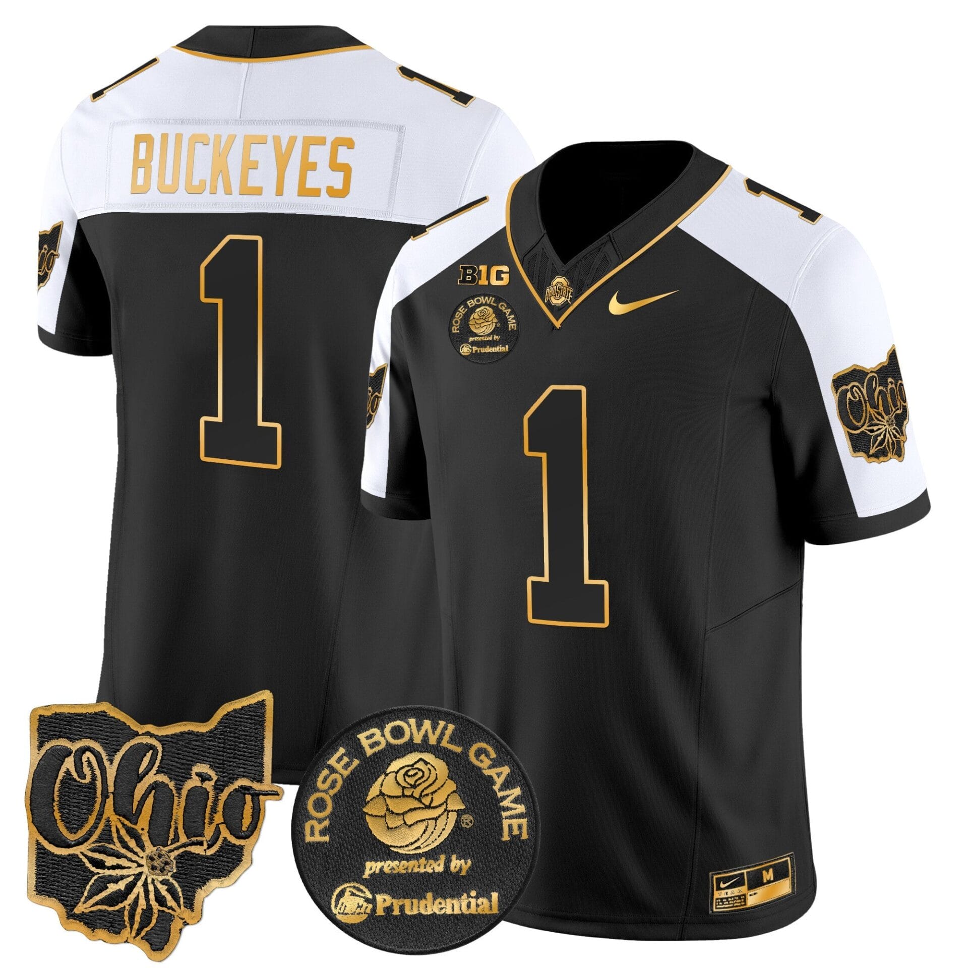 Ohio State Buckeyes Rose Bowl Gold Vapor Limited Jersey - All Stitched - Image 4