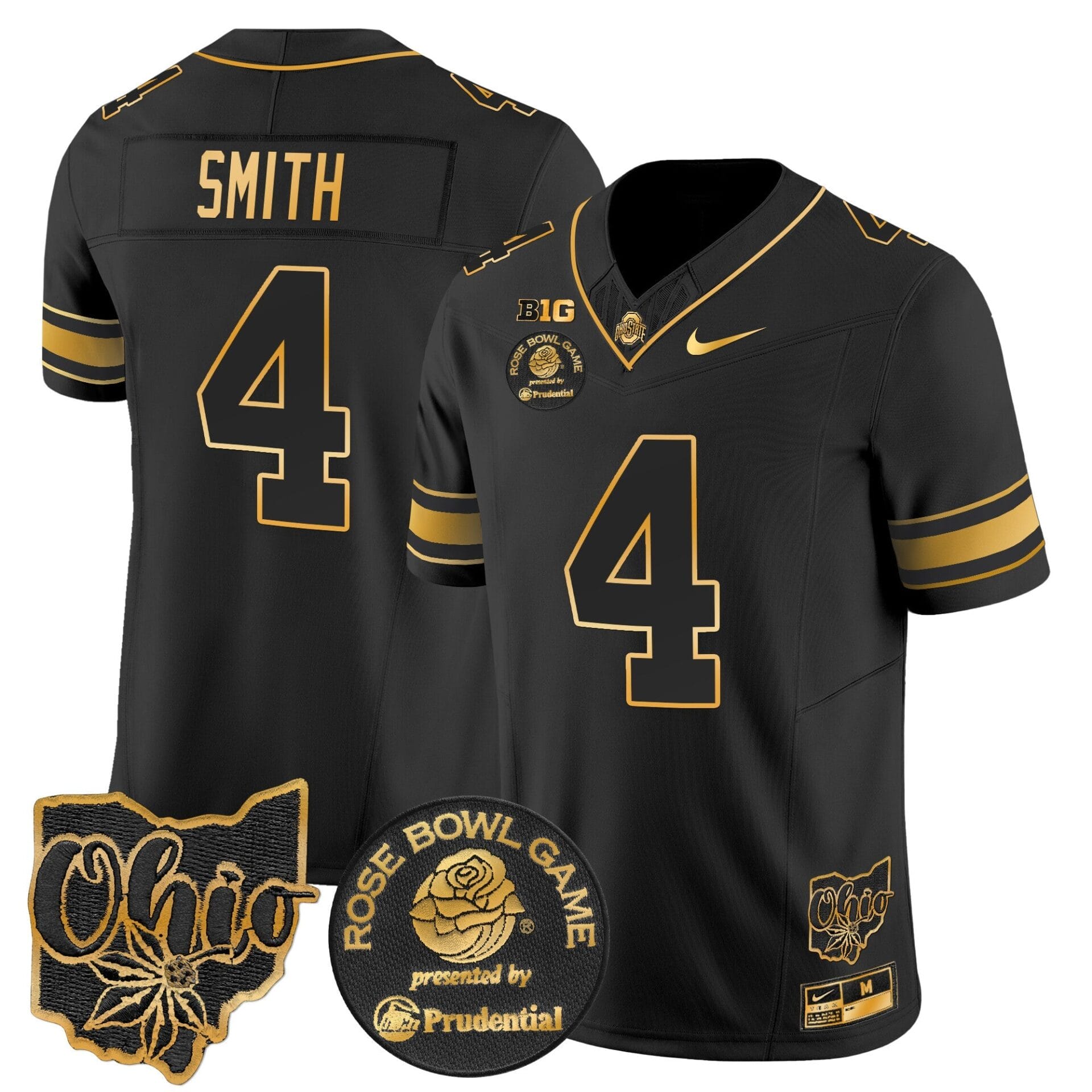 Ohio State Buckeyes Rose Bowl Gold Vapor Limited Jersey - All Stitched - Image 23